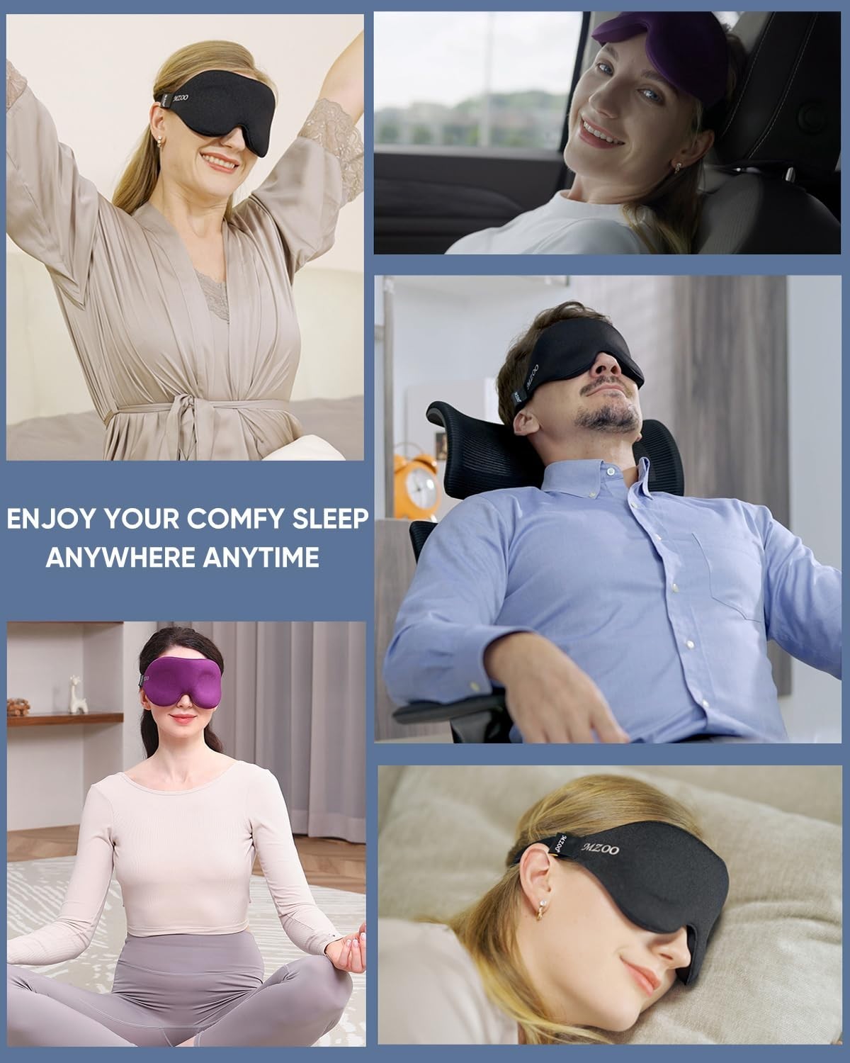 Luxury 3D Sleep Mask for Side Sleepers | Light Blocking, Adjustable, Breathable,6