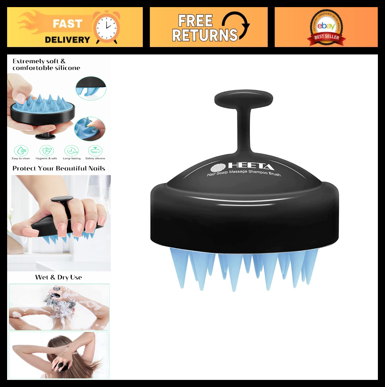 Scalp Massager Shampoo Brush   Soft Silicone Exfoliator for Dandruff & Hair Grow0