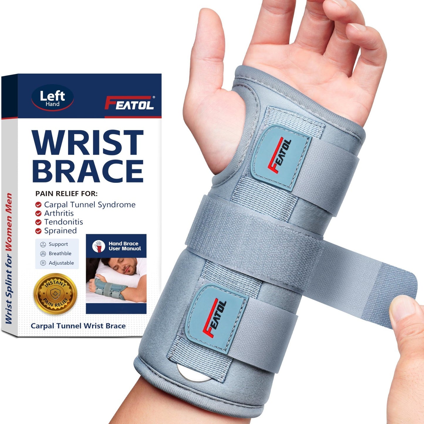 Adjustable Carpal Tunnel Wrist Brace for Men & Women, Night Sleep Support Splint1