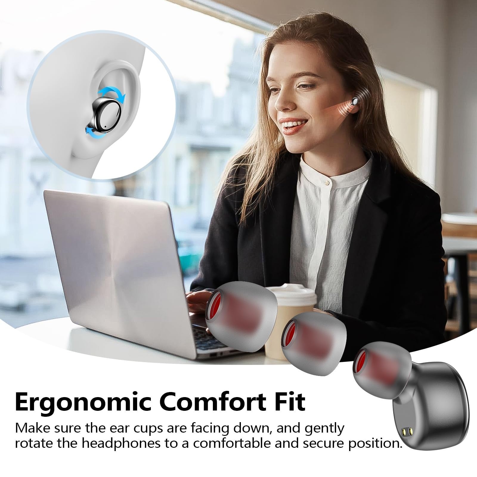 Wireless Earbuds Bluetooth 5.3, Lightweight In Ear Headphones, Premium Sound, Ba1