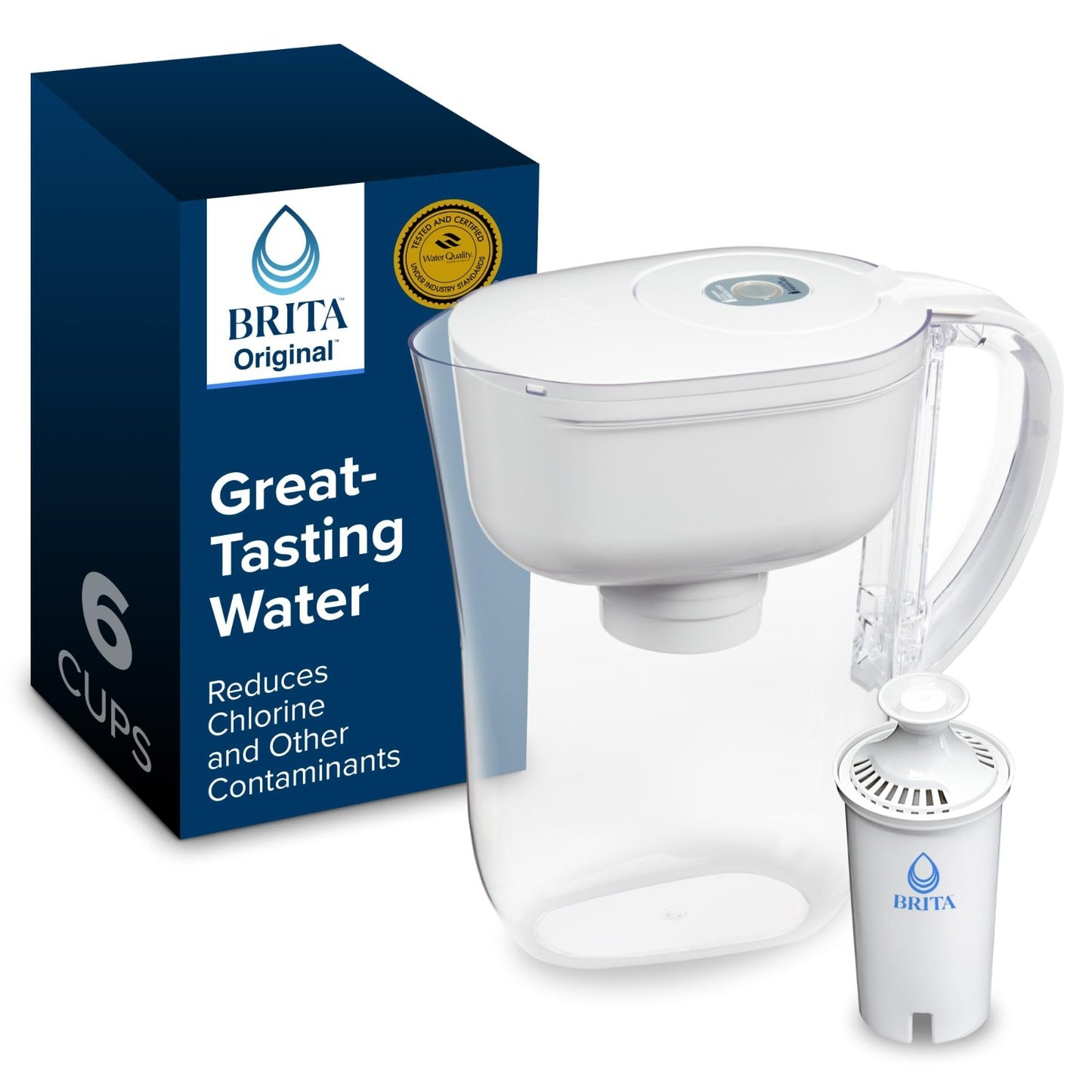 6 Cup Water Filter Pitcher with SmartLight Indicator, BPA Free, Eco Friendly, Re1