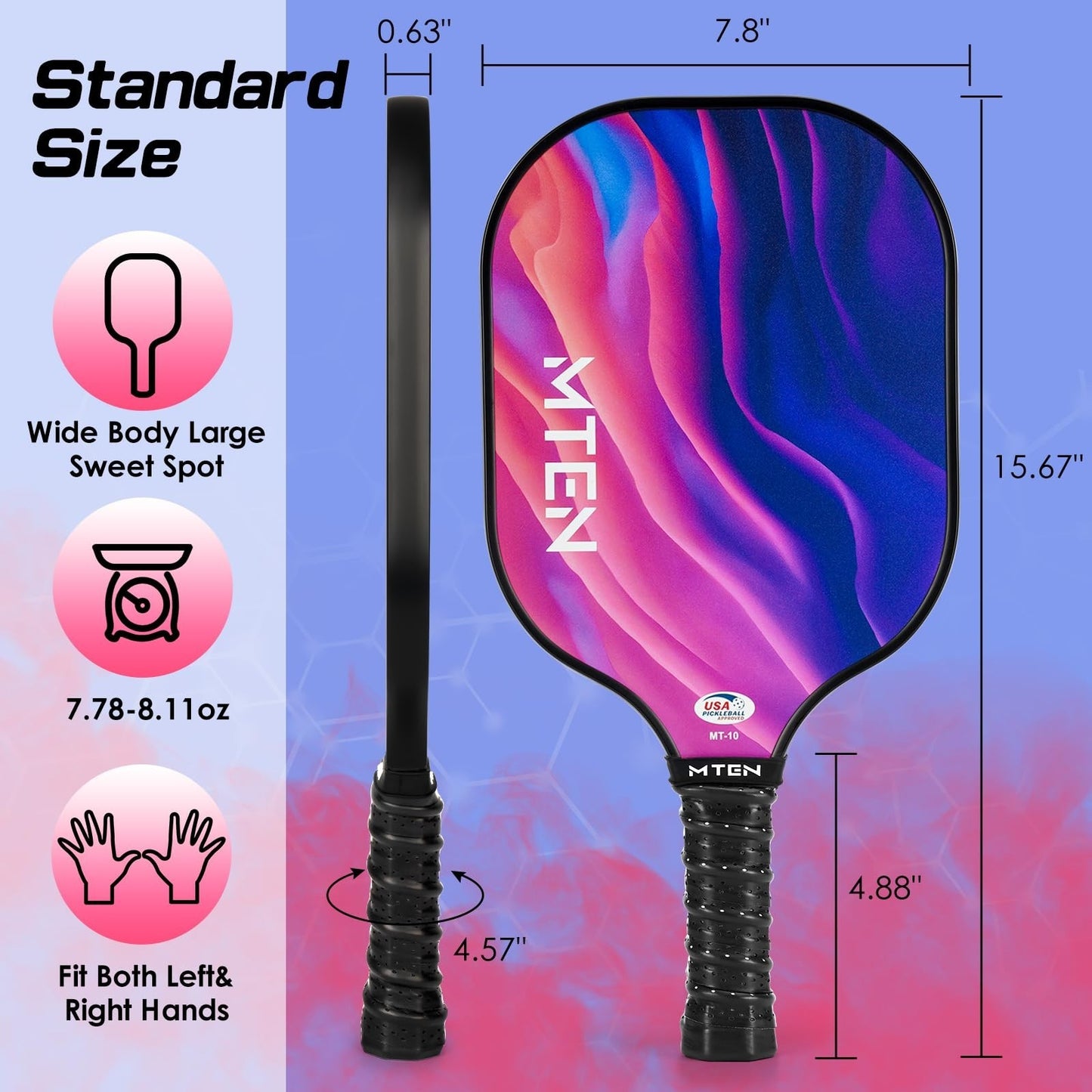 Pickleball Paddle Set of 2/4/1 - USAPA Approved Fiberglass Rackets, Lightweight4