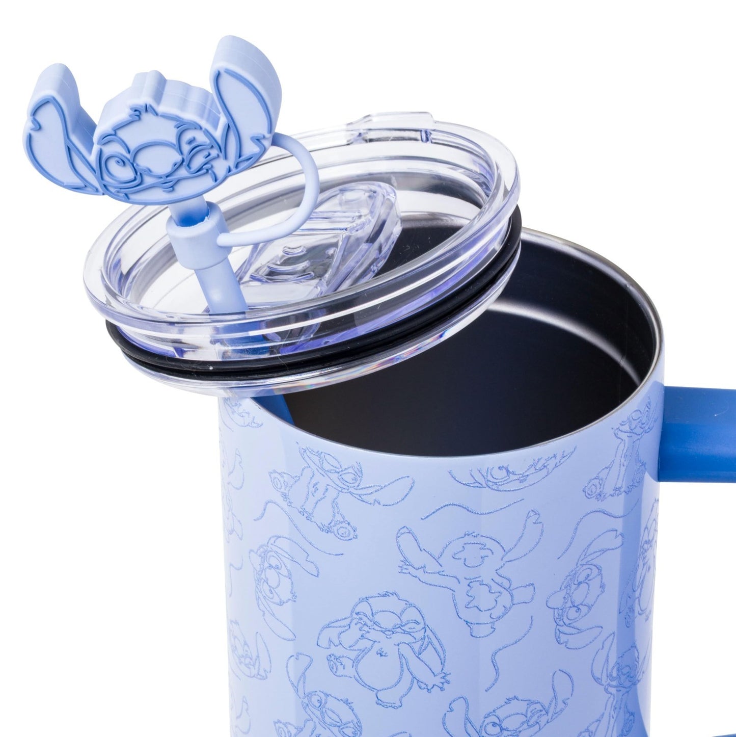 40oz Double Walled Stainless Steel Tumbler with Handle & Straw   Lilo & Stitch D4
