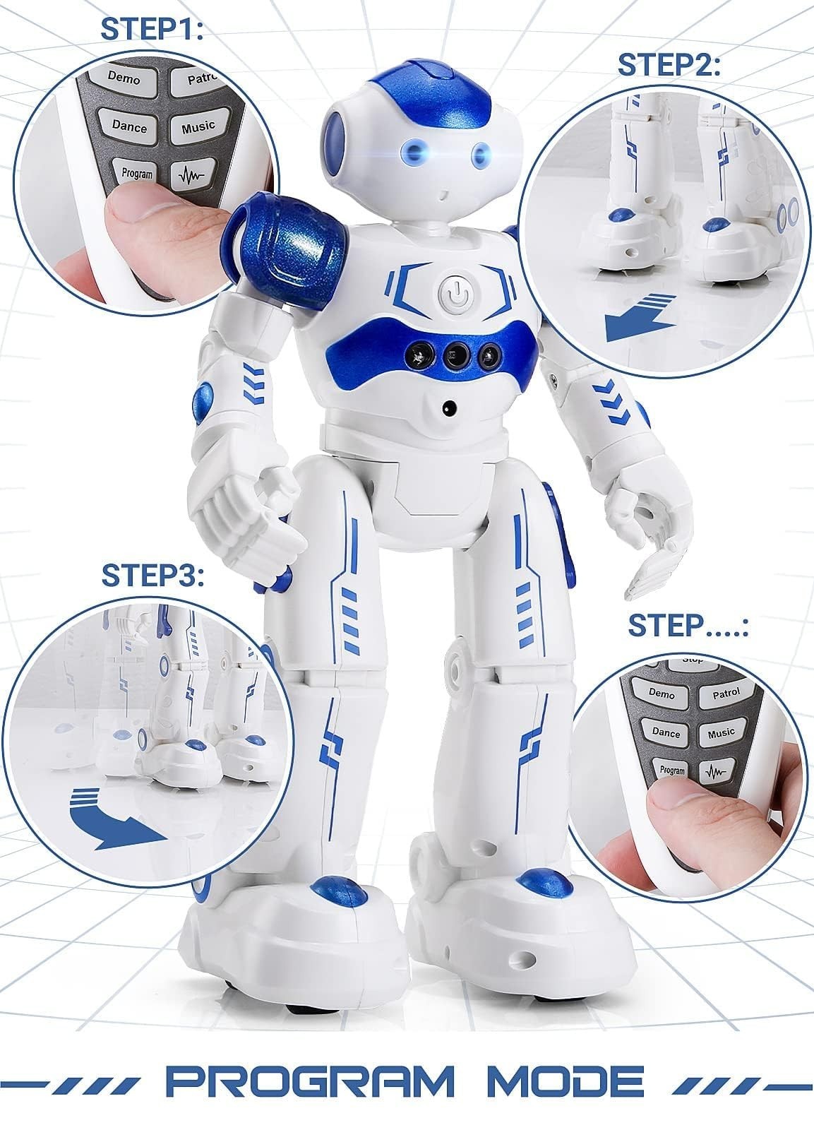 Programmable RC Robot Toy for Kids   Gesture Control, Smart Remote, Ages 3 8, Gi6