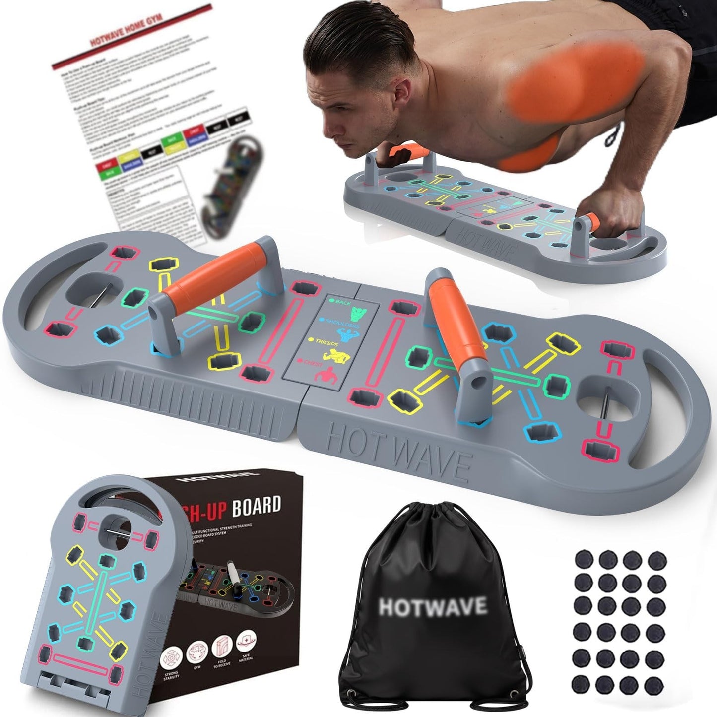 Portable 20 in 1 Push Up Board & Bar | Multifunctional Strength Training Equipme1