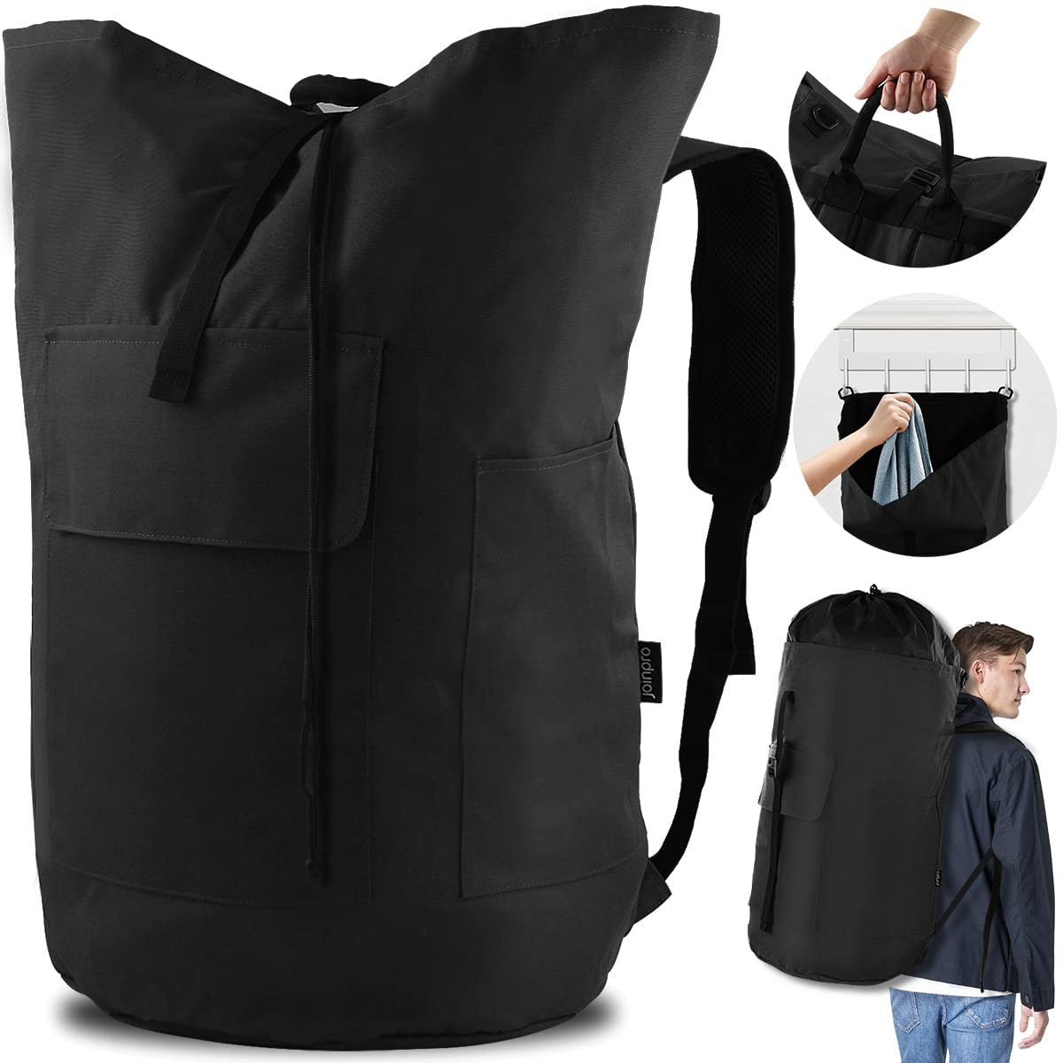 Extra Large 125L Laundry Backpack Bag, Heavy Duty, Durable with Padded Straps &1