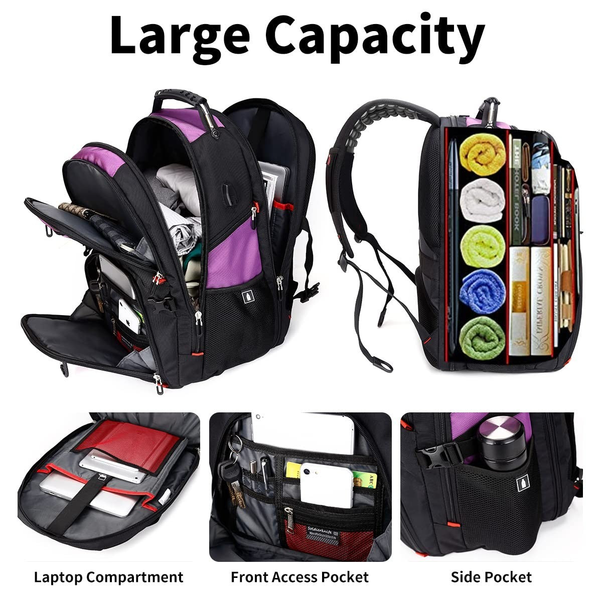 Large Travel Laptop Backpack for Women   Stylish Work & College Bag, Durable & S2