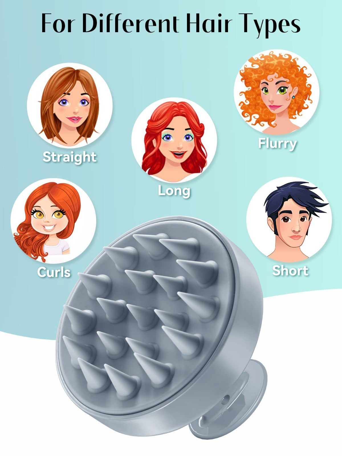 Scalp Massager Shampoo Brush   Soft Silicone Scrubber for Hair Growth, Dandruff5