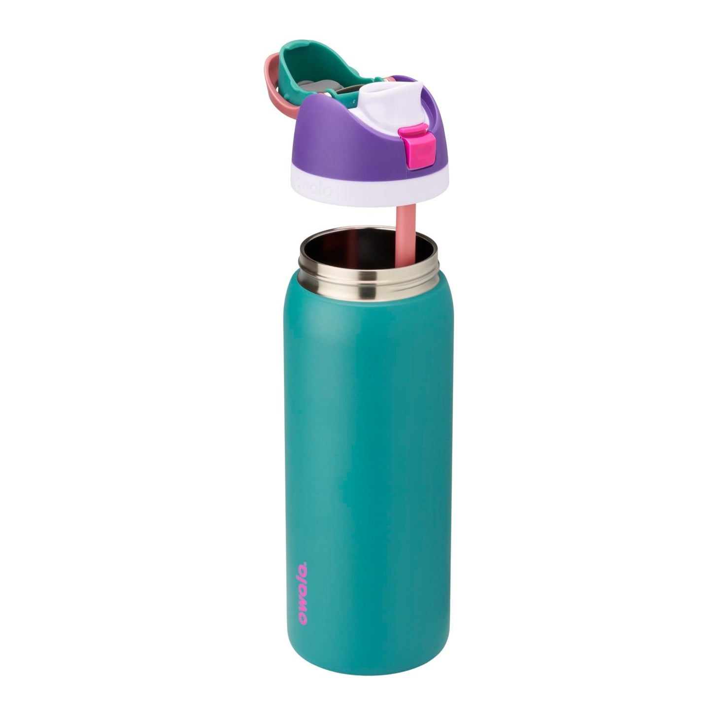 Stainless Steel Water Bottle 32oz   FreeSip Design   Purple/Blue 80s Ski Style3
