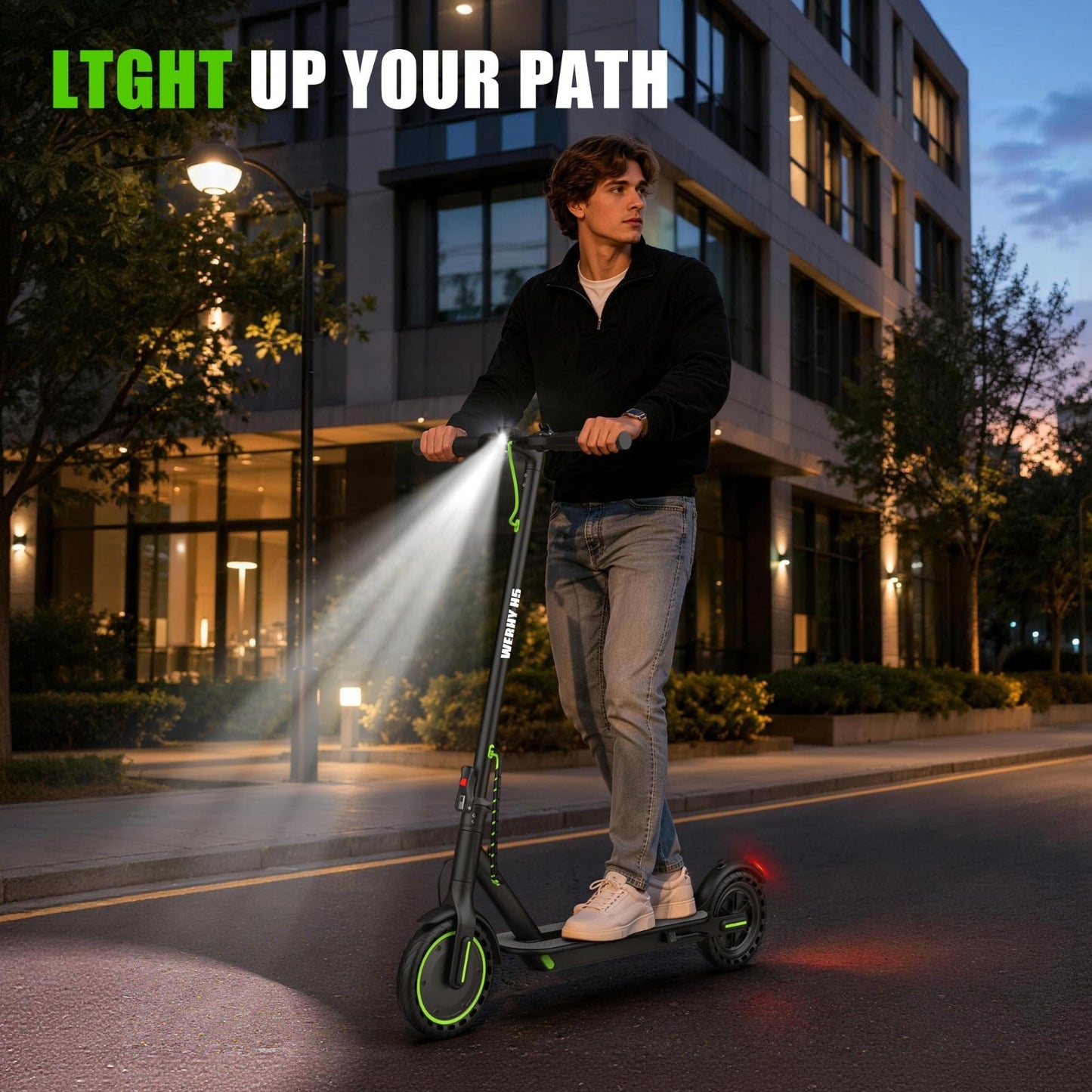 Powerful Electric Scooter 500W Motor, 19MPH Speed, 16-27 Miles Range, Folding E-6