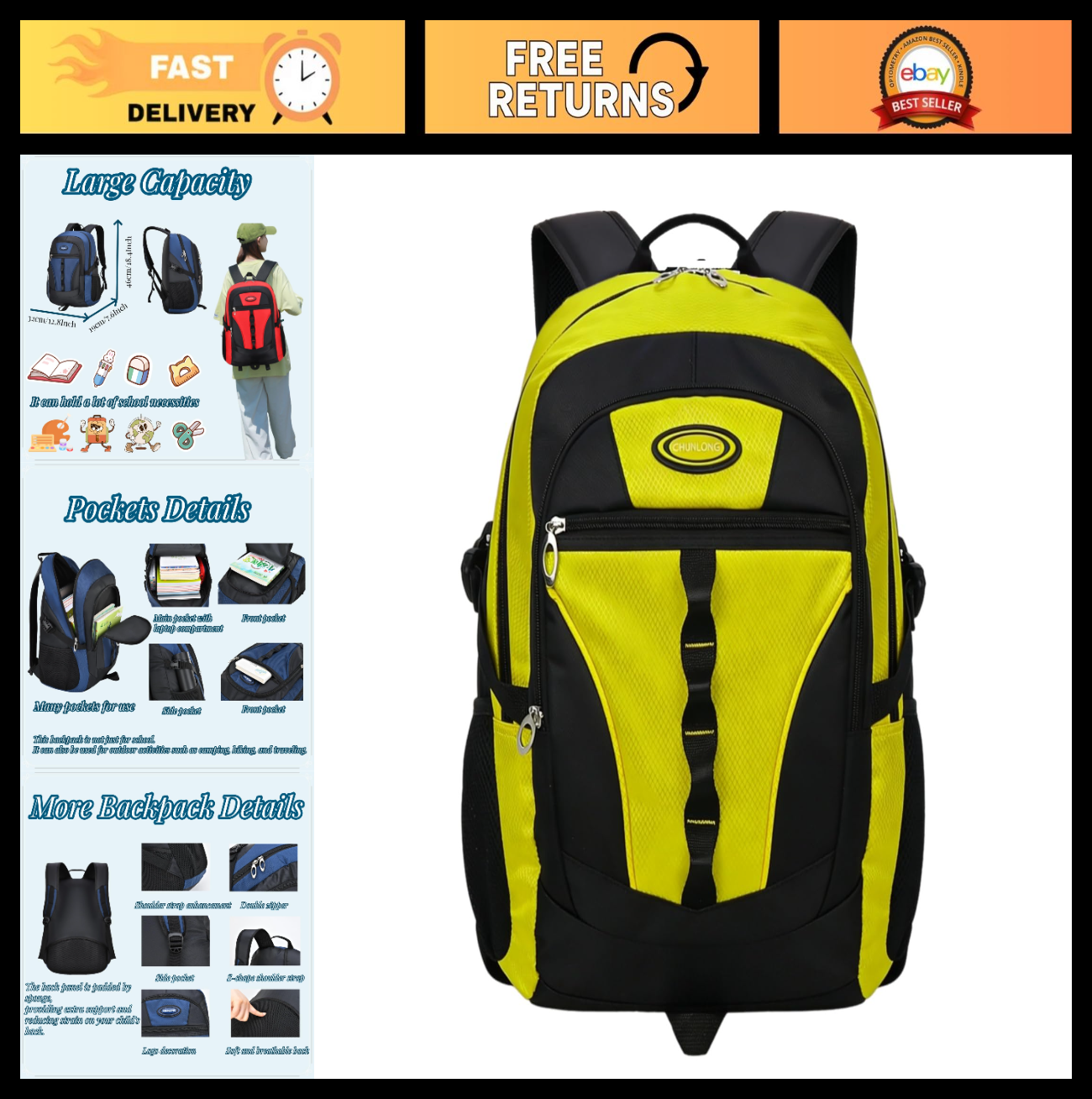 Teens Casual Daypack Backpack for School, Book Bag, Lightweight & Stylish0