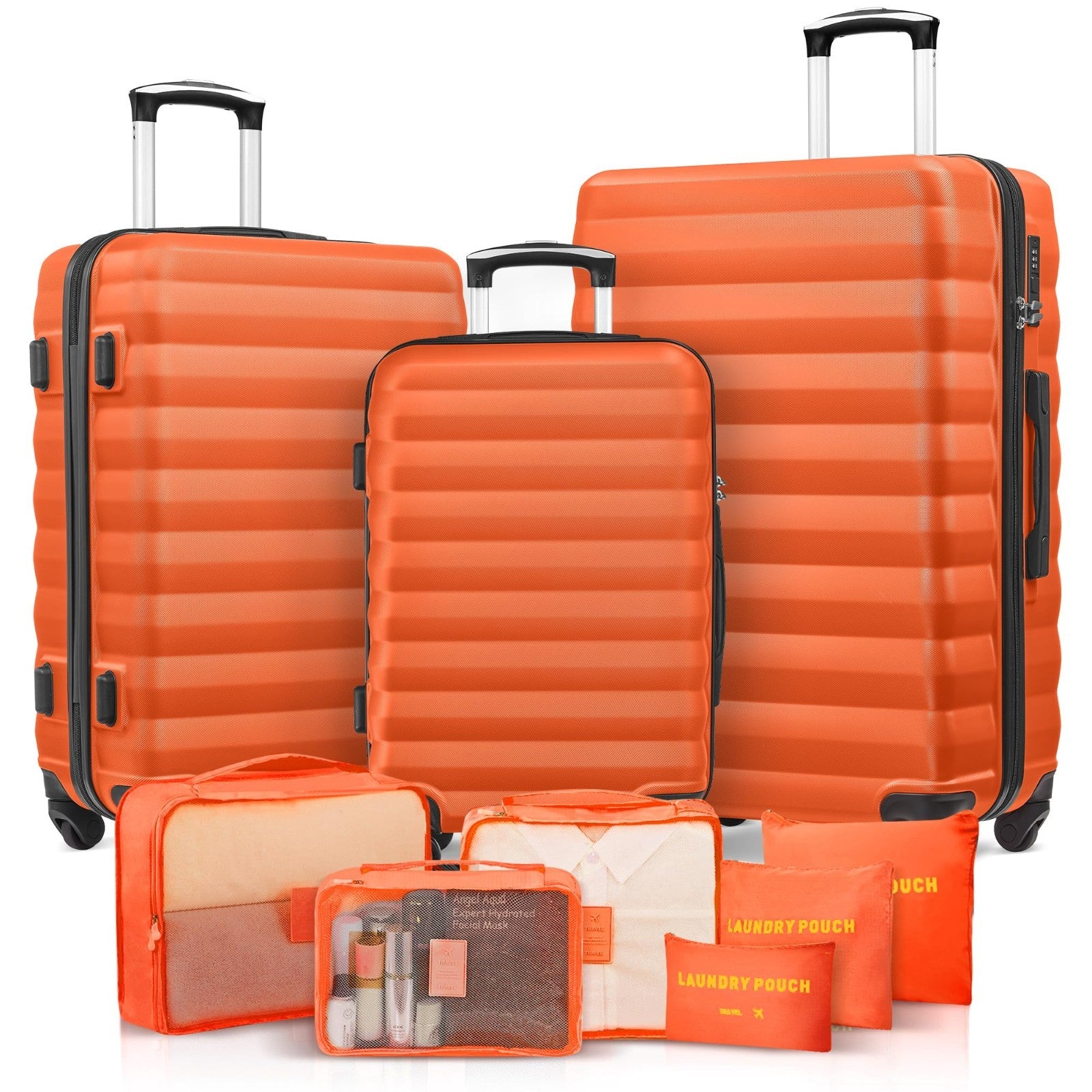 3 Piece Hardshell Luggage Set with Spinner Wheels & Lock - Travel Suitcases (20/1