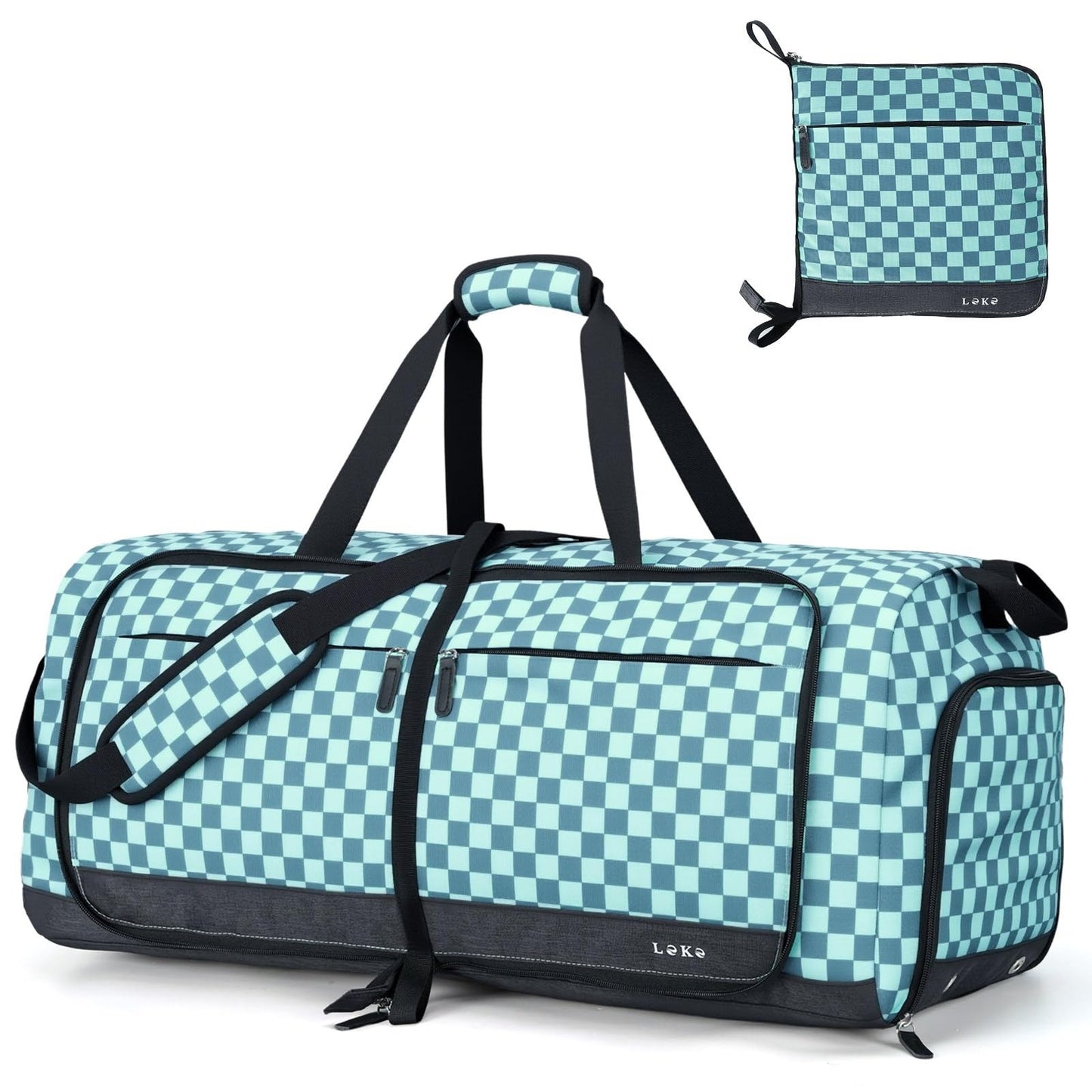 Large Foldable Travel Duffle Bag for Women - 80L, Separate Shoe Compartment, Wee1