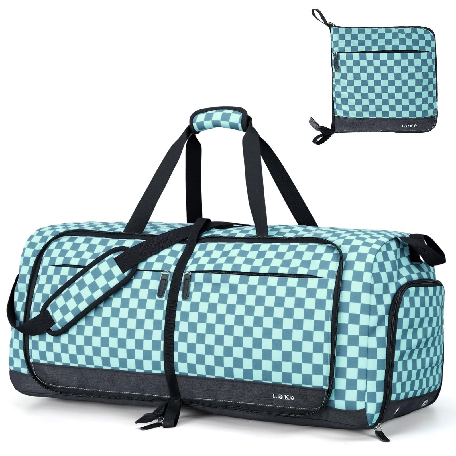 Large Foldable Travel Duffle Bag for Women - 80L, Separate Shoe Compartment, Wee1