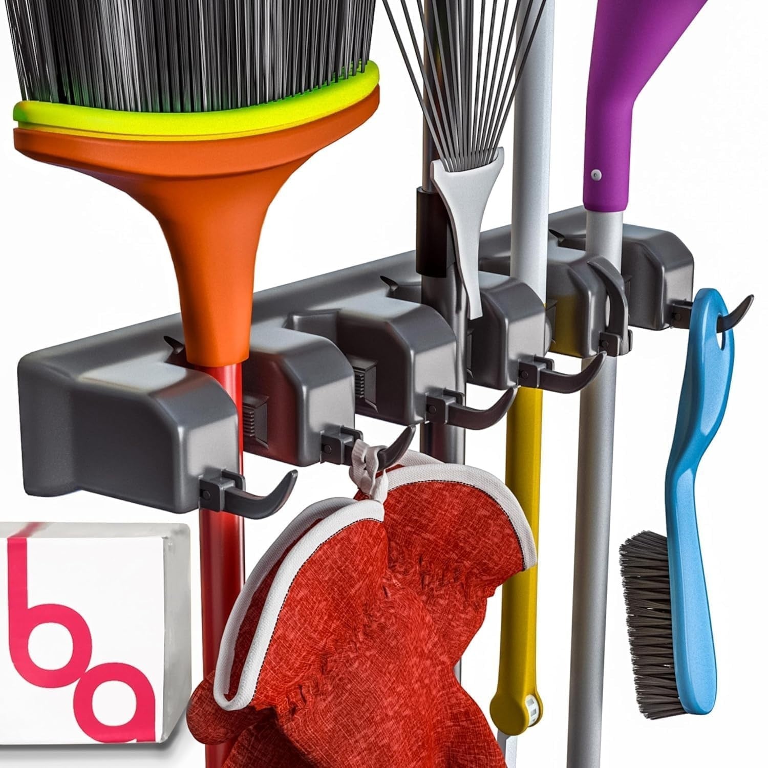 Wall-Mounted Broom Holder & Mop Organizer Rack - Space-Saving Cleaning Tool Hang1