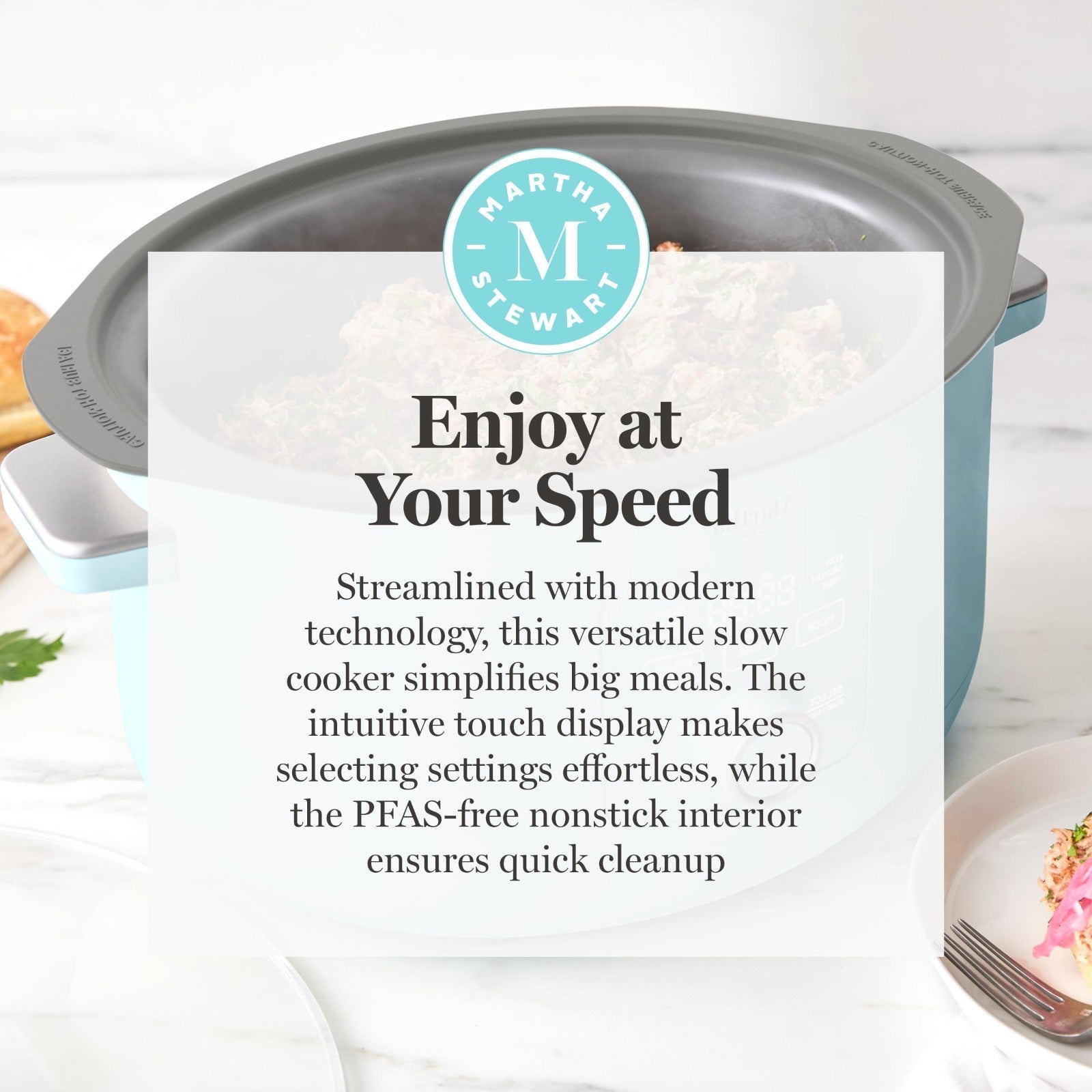 Programmable 8 QT Slow Cooker with Timer, 3 Heat Settings, Nonstick Ceramic Croc2