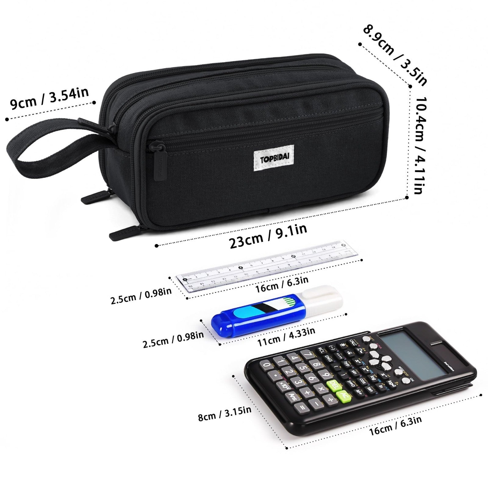 Large Pencil Case Pouch for Kids & Adults   Stylish Storage for School & Office5