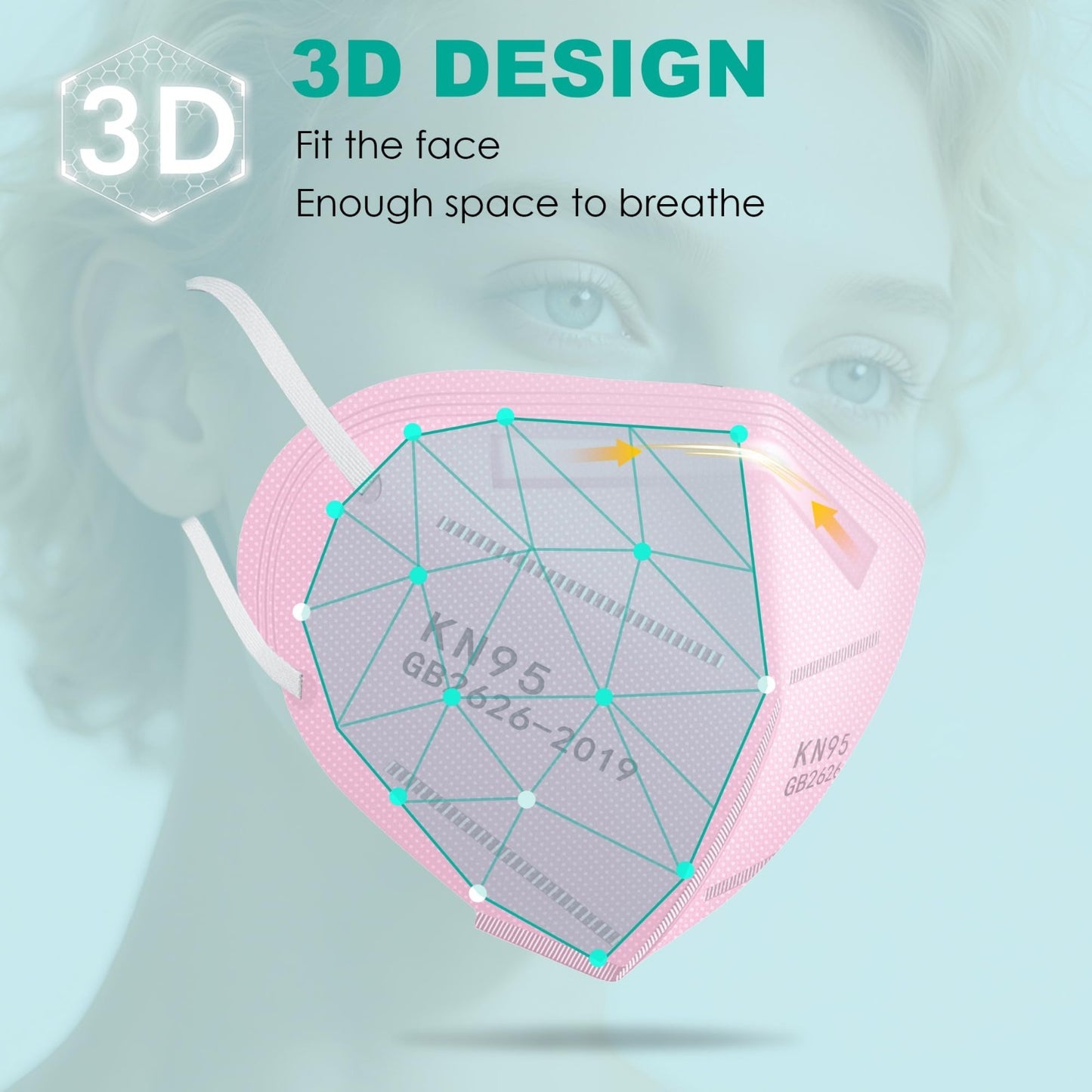 100 Pack KN95 Face Masks   Breathable Disposable Dust Masks for Adults, Pink1