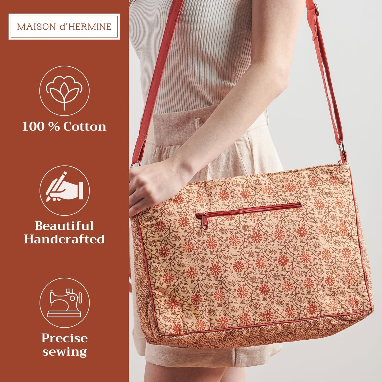Stylish Cotton Shoulder Bag for Women   Versatile Handbag, Everyday Use, Fashion3