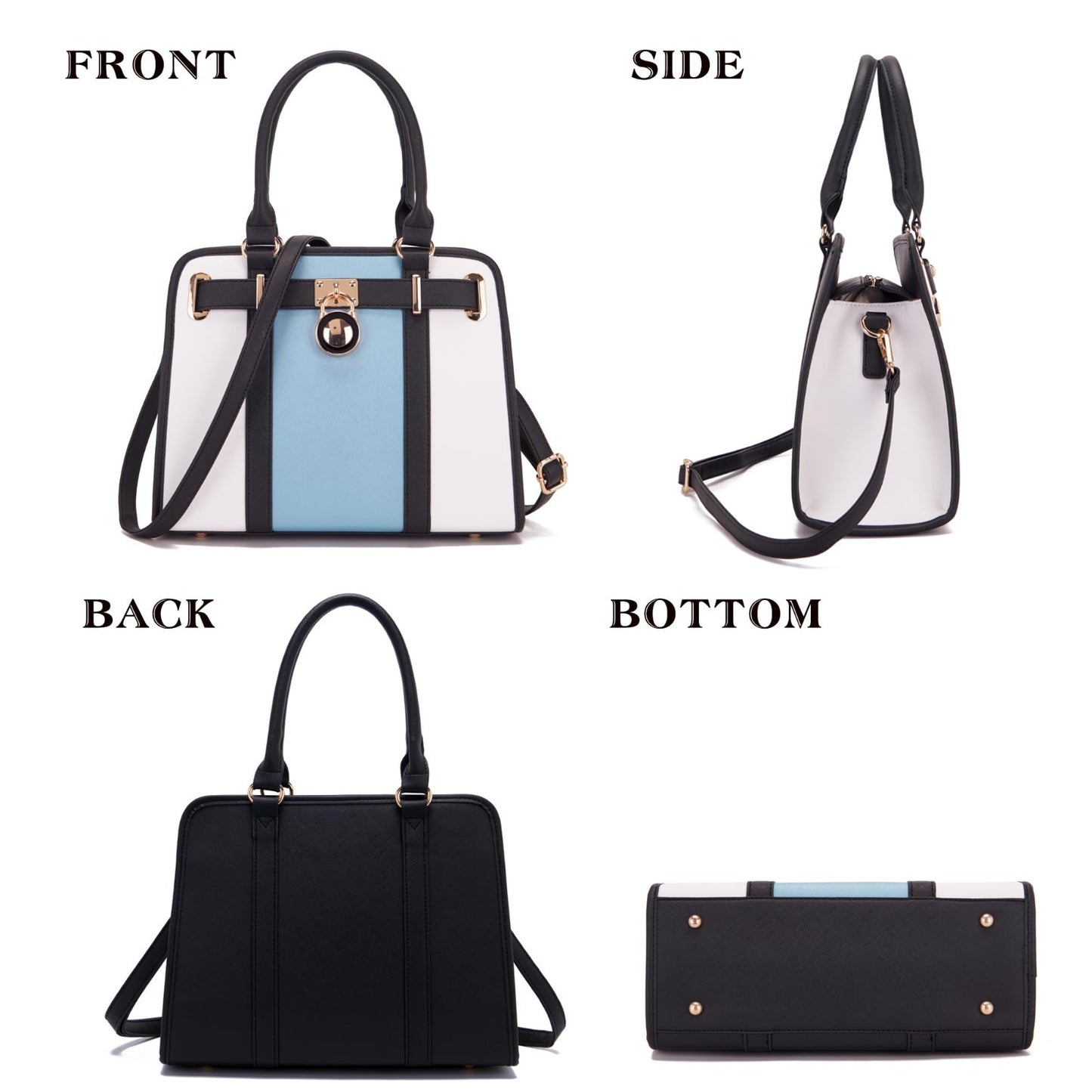 Structured Satchel Tote Handbag Set for Women - Stylish Purses with RFID Wallet3