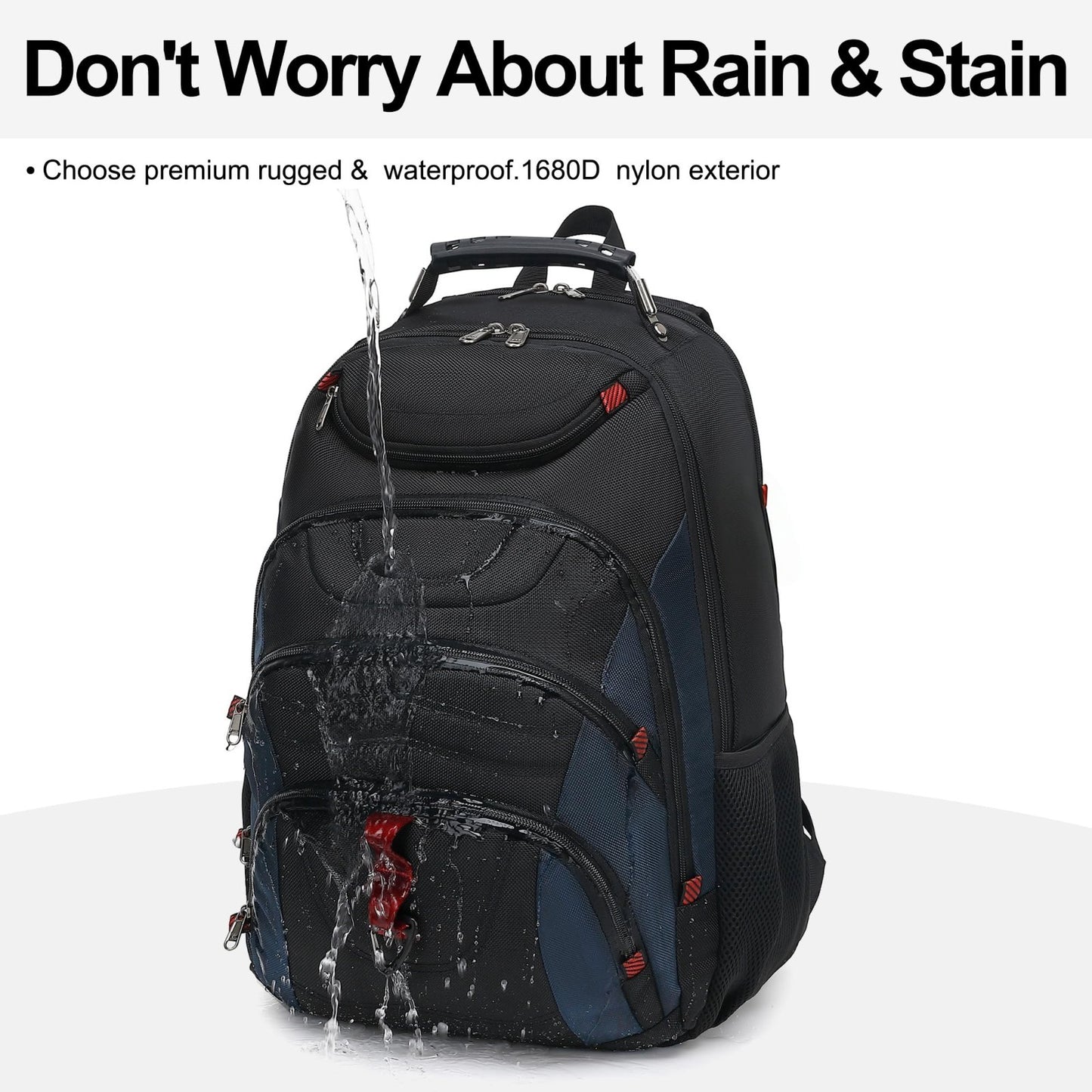 17.3" Waterproof Laptop Backpack with USB Port, Anti Theft Travel Bag for Work &5