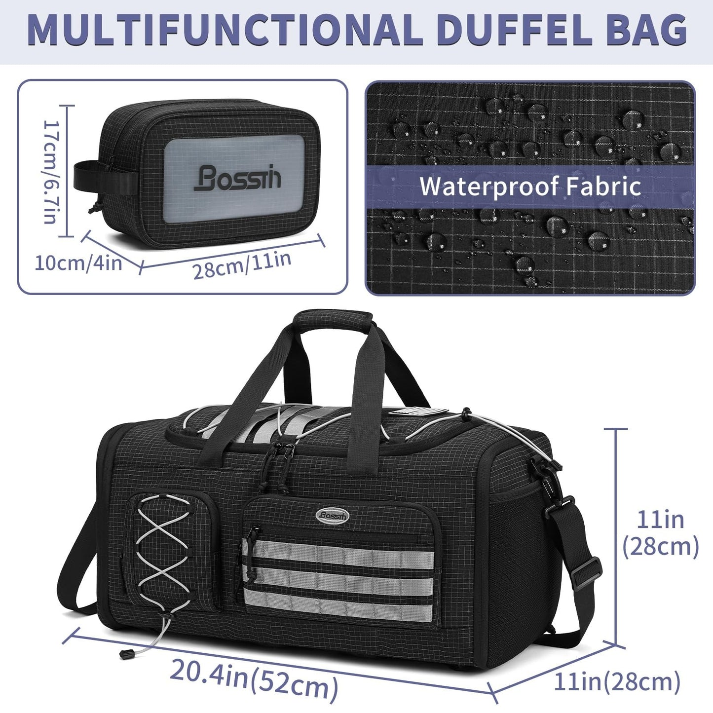 Expandable 45L 50L Sports Duffle Gym Bag for Men & Women   Travel, Workout, Fitn2