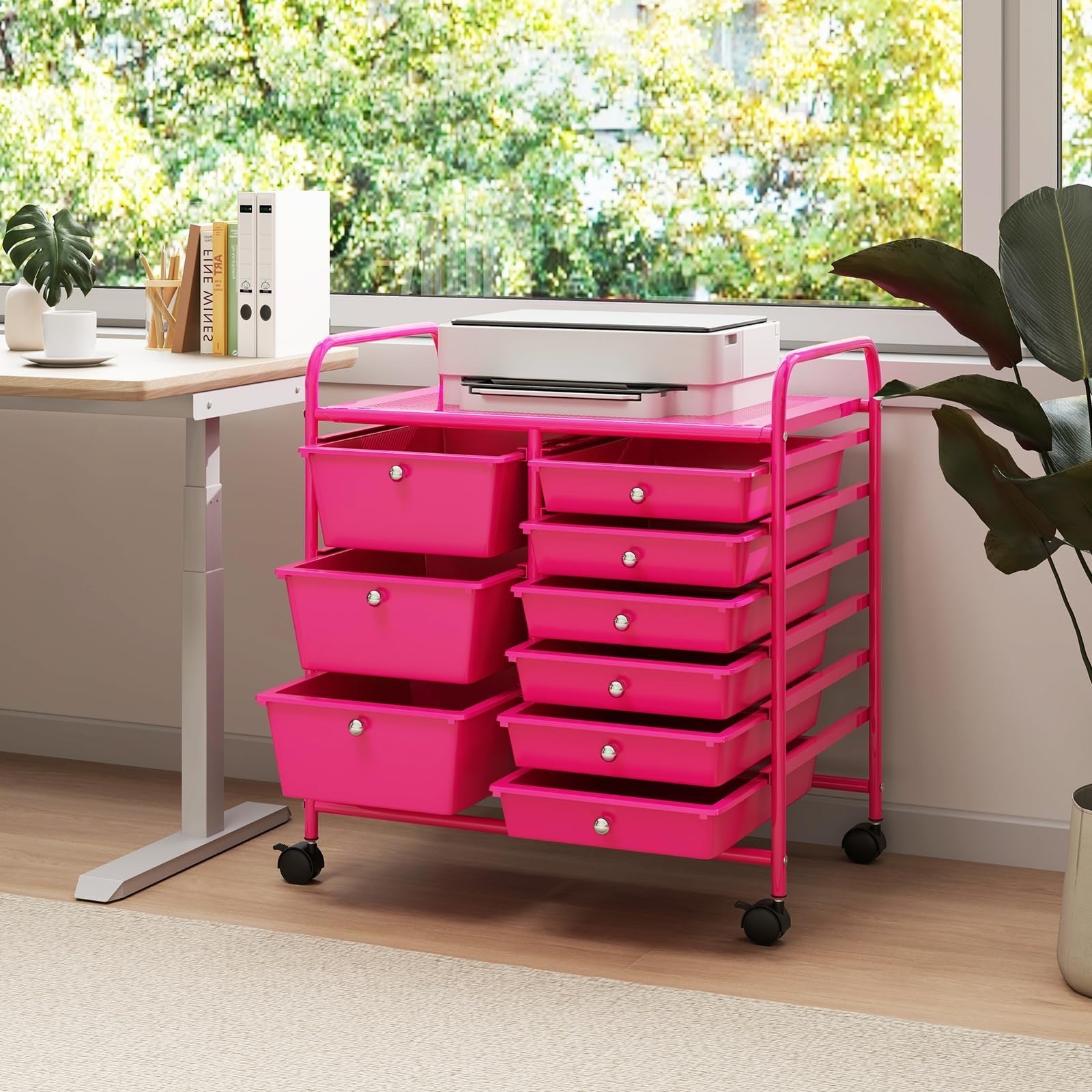 9 Drawer Rolling Storage Cart   Mobile Utility Cart with Wheels for Craft & Art7