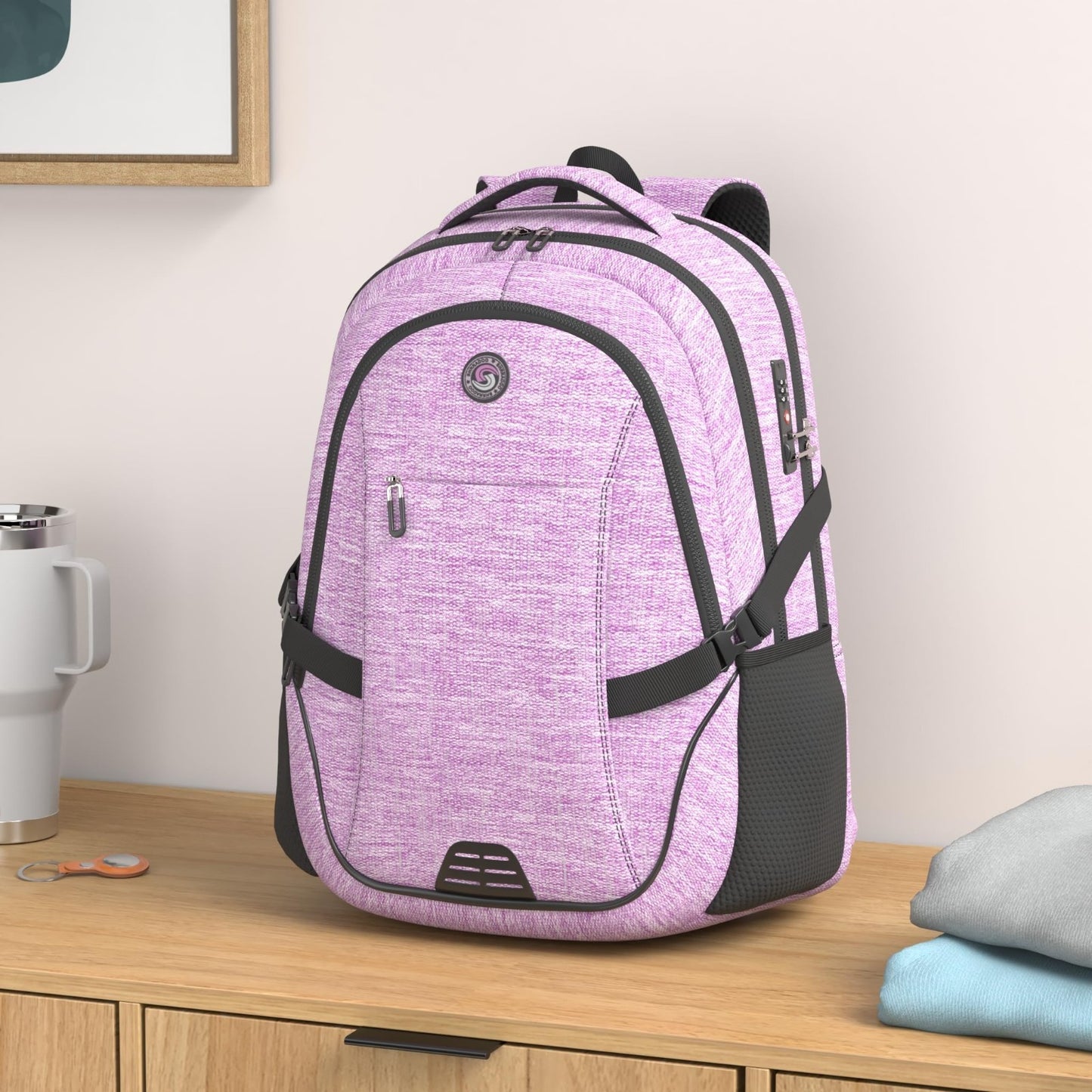 Travel Laptop Backpack for Men & Women, College School Bag, Waterproof, USB Char2
