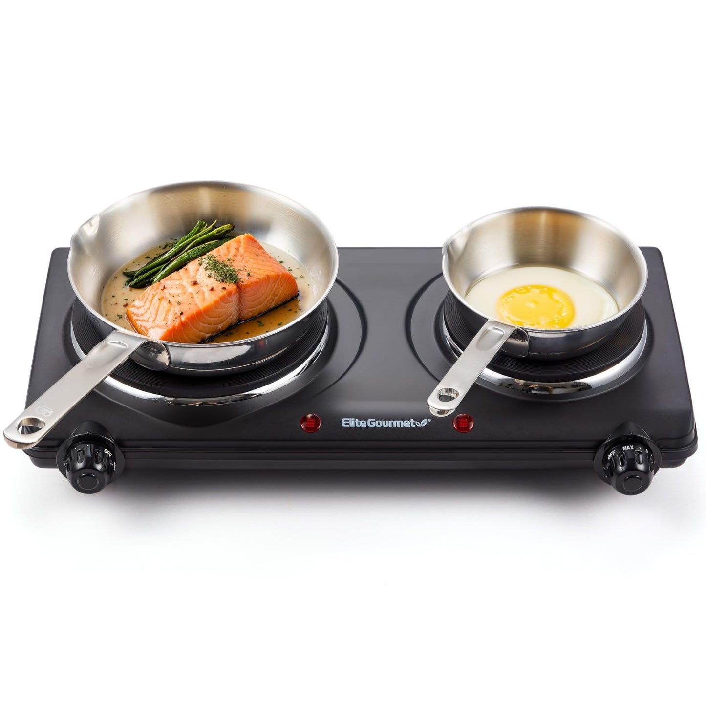 Double Cast Iron Burner Hot Plate 1500W | Adjustable Temp Control, Easy Clean1