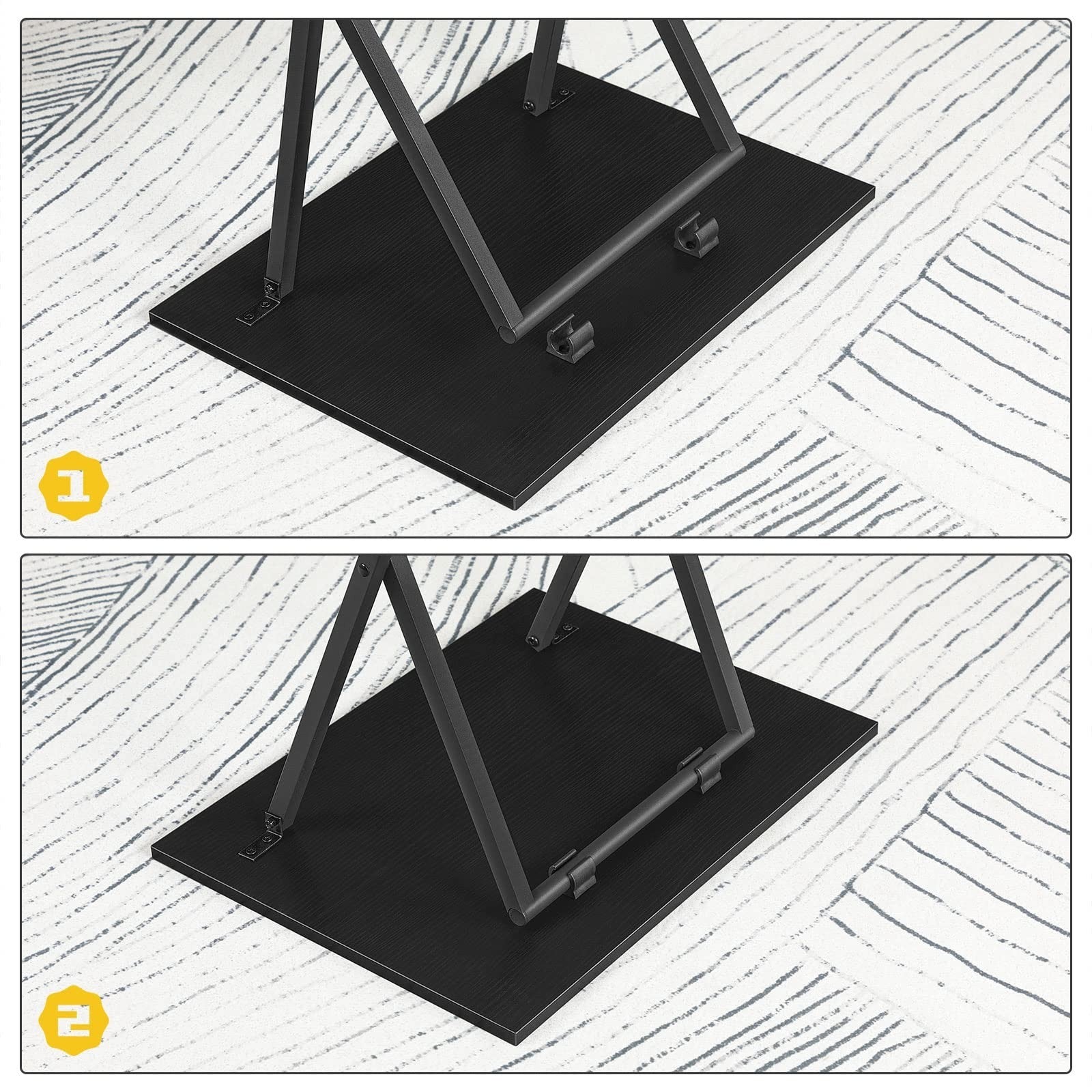 Set of 2 Folding TV Tray Tables - Space-Saving Snack Desks for Couch, Easy Assem8