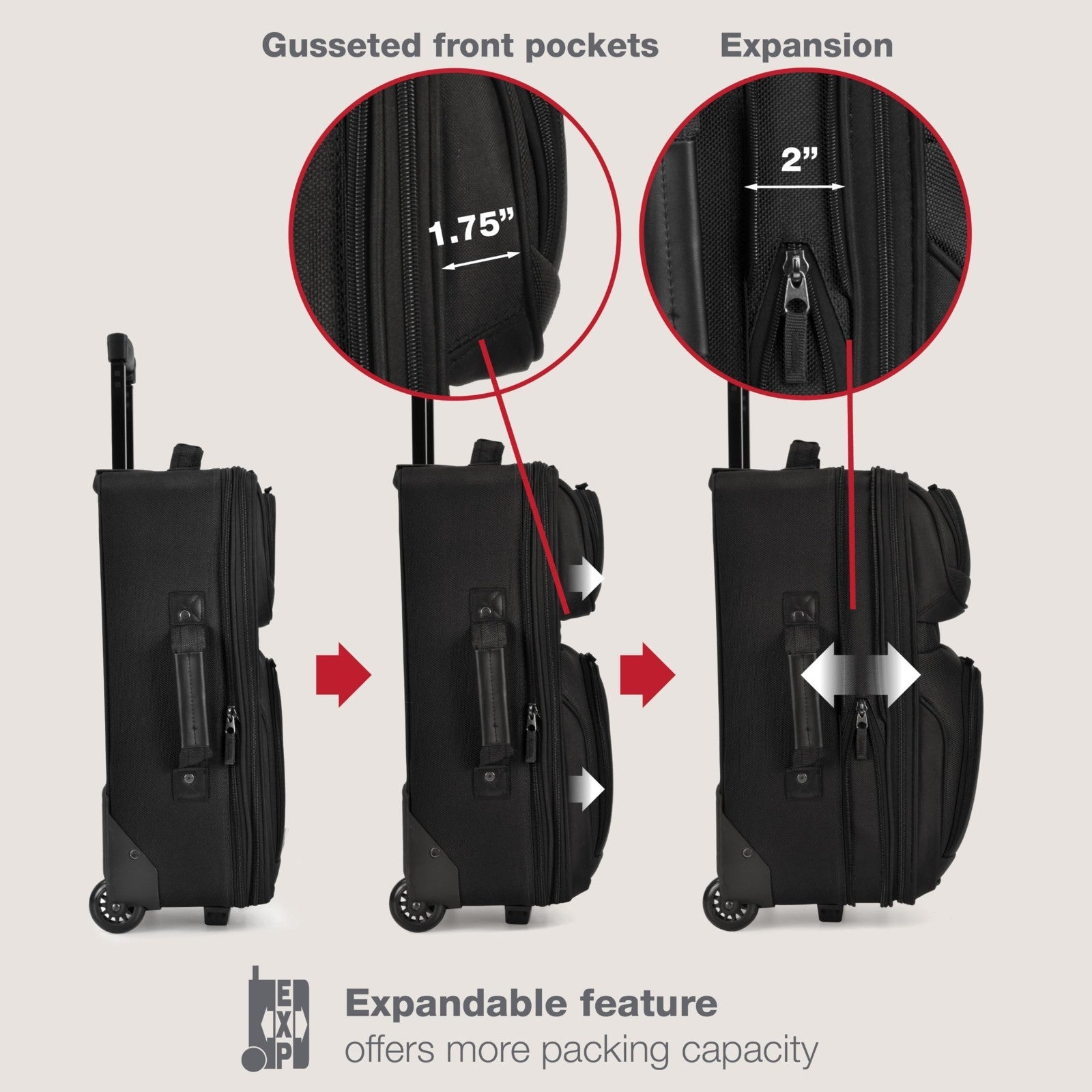Lightweight Softside Rolling Carry-on Suitcase Set, 2-Wheel Travel Luggage, Blac4