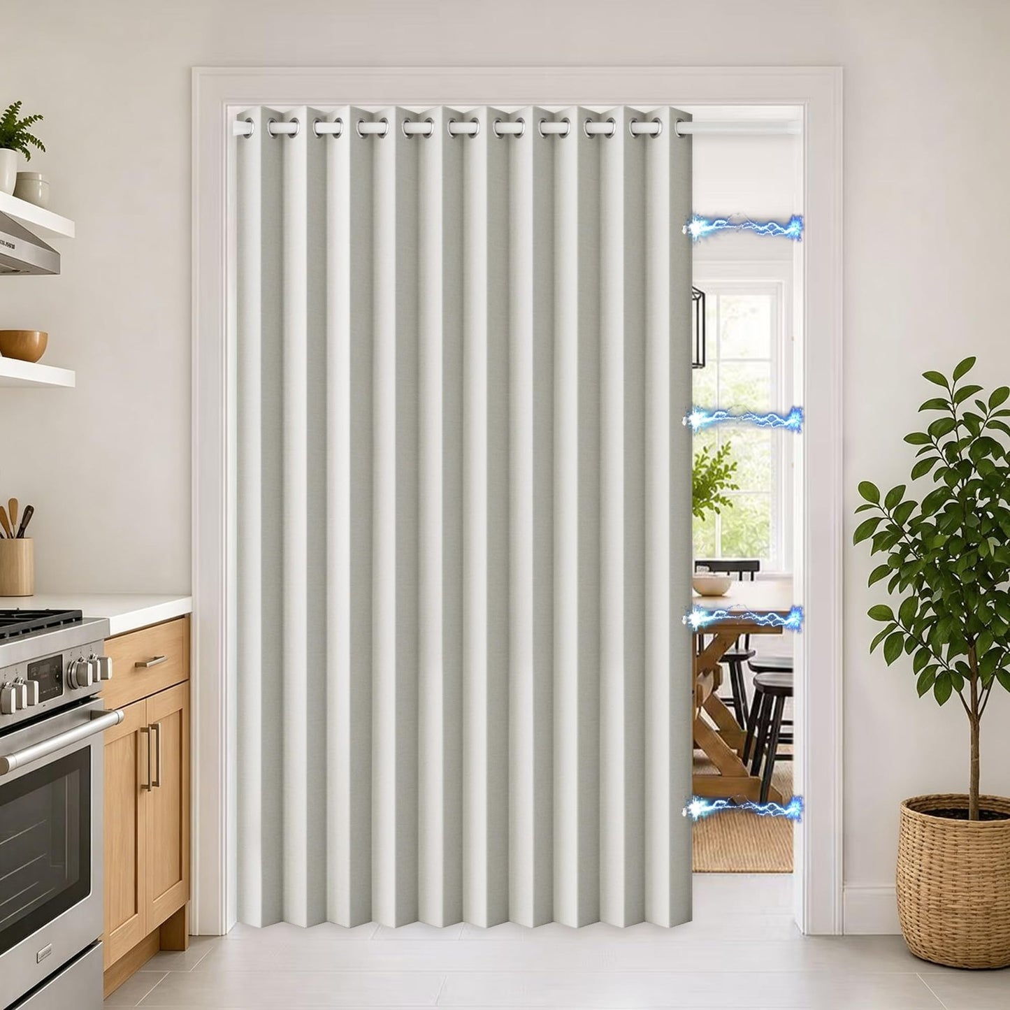 Folding Accordion Doors for Home Hallway   Fabric Panel, 1 Panel, W74 x L80, Nat1