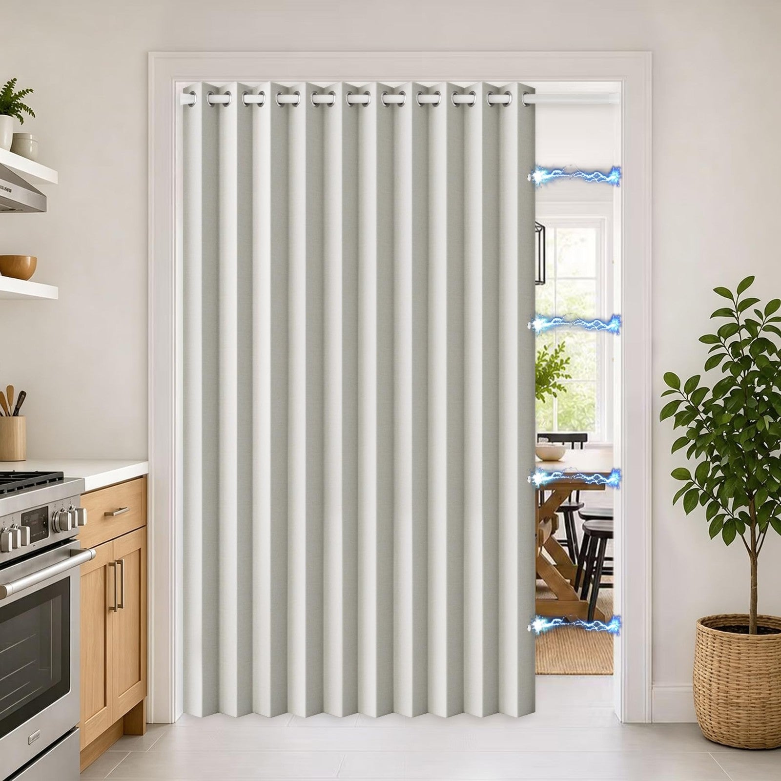 Folding Accordion Doors for Home Hallway   Fabric Panel, 1 Panel, W74 x L80, Nat1