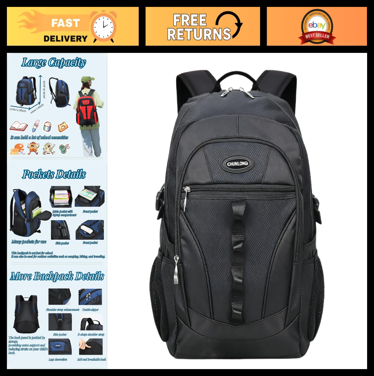 Stylish Teens School Backpack   Casual Daypack for Students, Book Bag, Lightweig0