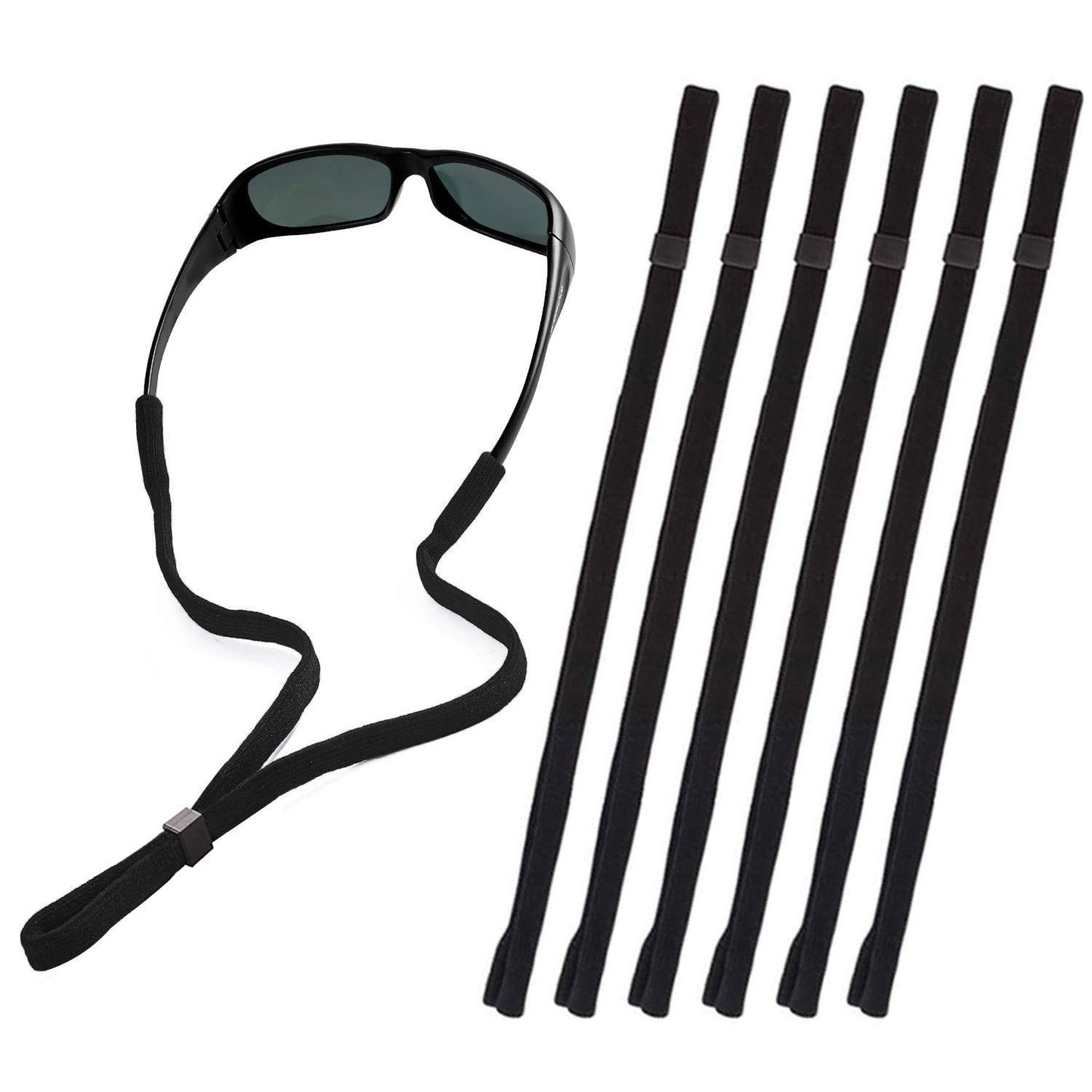 6-Pack Eyeglass Straps - Universal Eyewear Lanyard Retainer Cord for Sports, Rea1