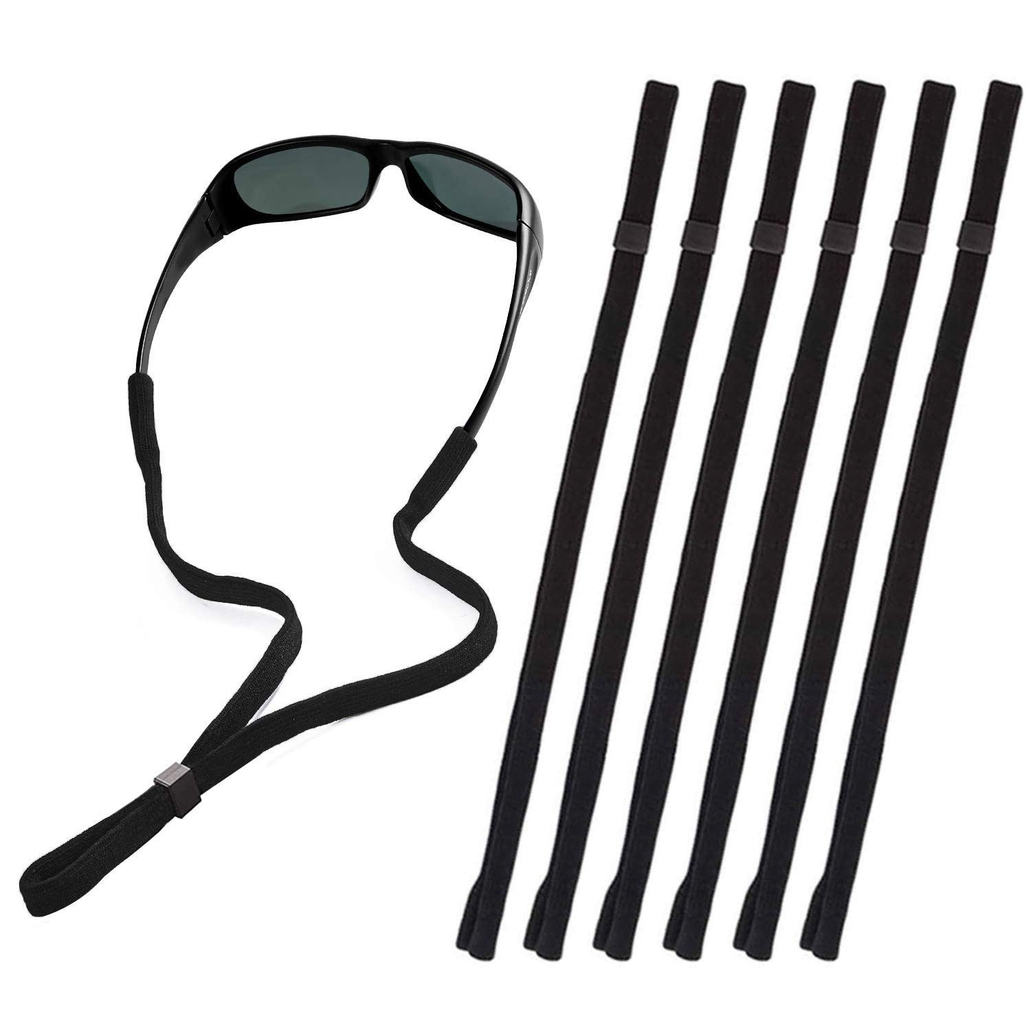 6-Pack Eyeglass Straps - Universal Eyewear Lanyard Retainer Cord for Sports, Rea1