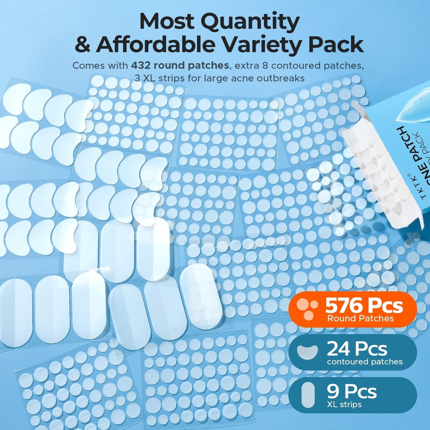 609 Count Hydrocolloid Pimple Patches for Face   Acne Treatment Cover Dots2