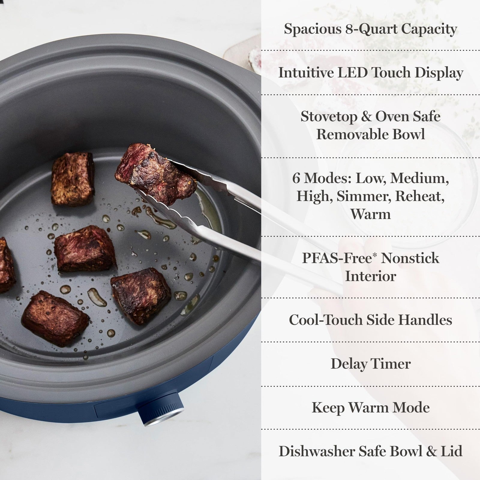 **Custom Title:** 8 QT Programmable Slow Cooker with Timer, Nonstick Ceramic Cro8