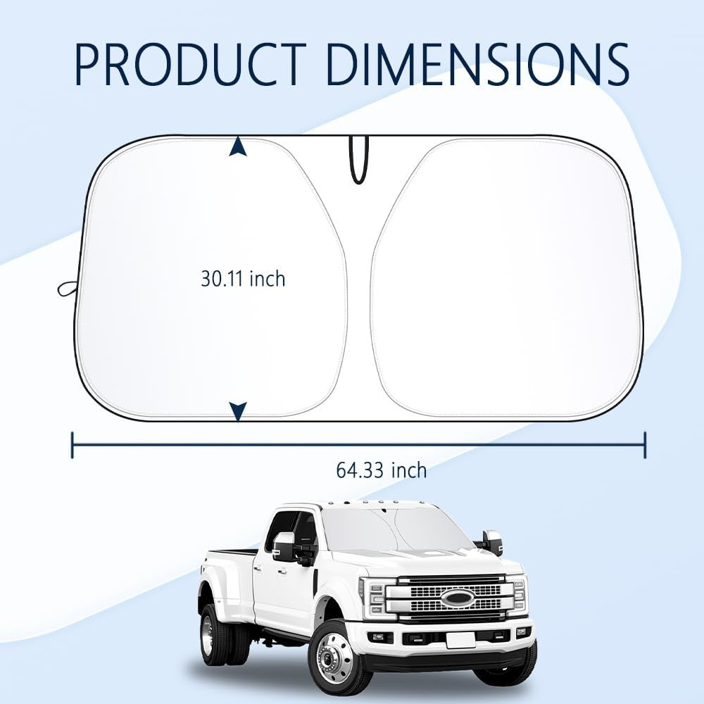 300T Thick Automotive Glass Sunshade with Storage Bag - Keeps Car Cool, Fits For2