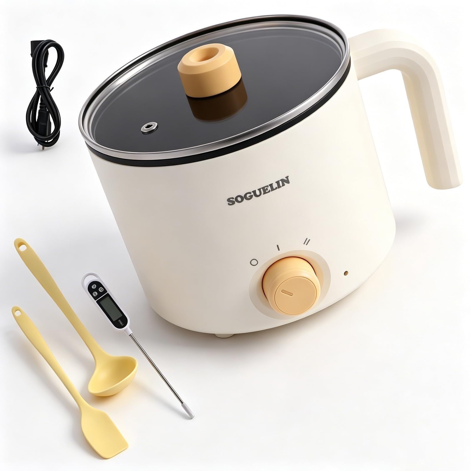 Electric Candle Wax Melter 1.5L with Stirring Spoon & Thermometer - DIY Pot for1