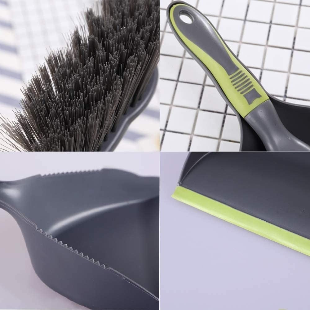Handheld Dustpan and Broom Set - 3pcs, PET Fiber Bristles for Floors & Tables6