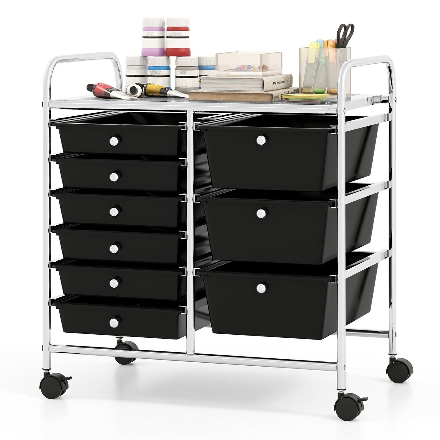 9 Drawer Rolling Storage Cart with Wheels   Under Desk Organizer for Craft, Art,1