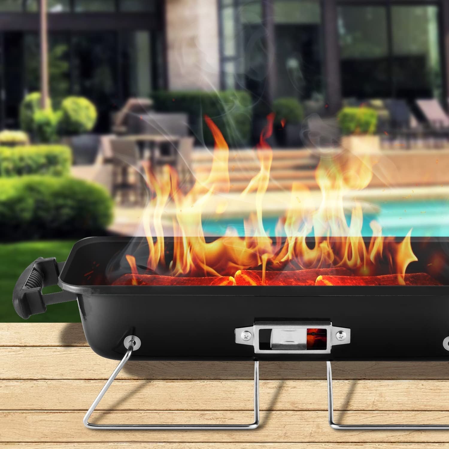 Portable Charcoal Grill - Compact Tabletop BBQ Smoker for Outdoor Cooking, Campi5