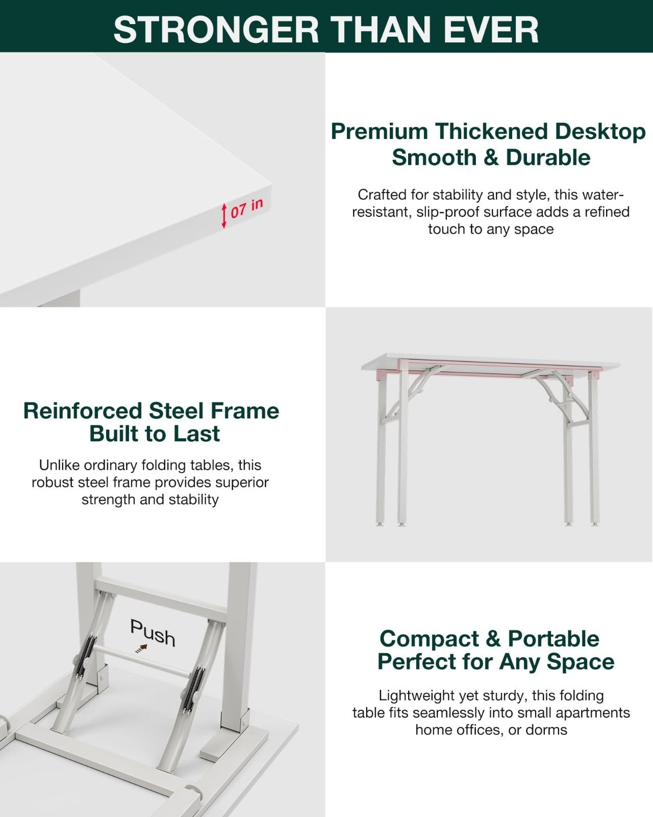 Compact Folding Laptop Desk – 35.8" Portable Table for Small Spaces, Easy Setup5