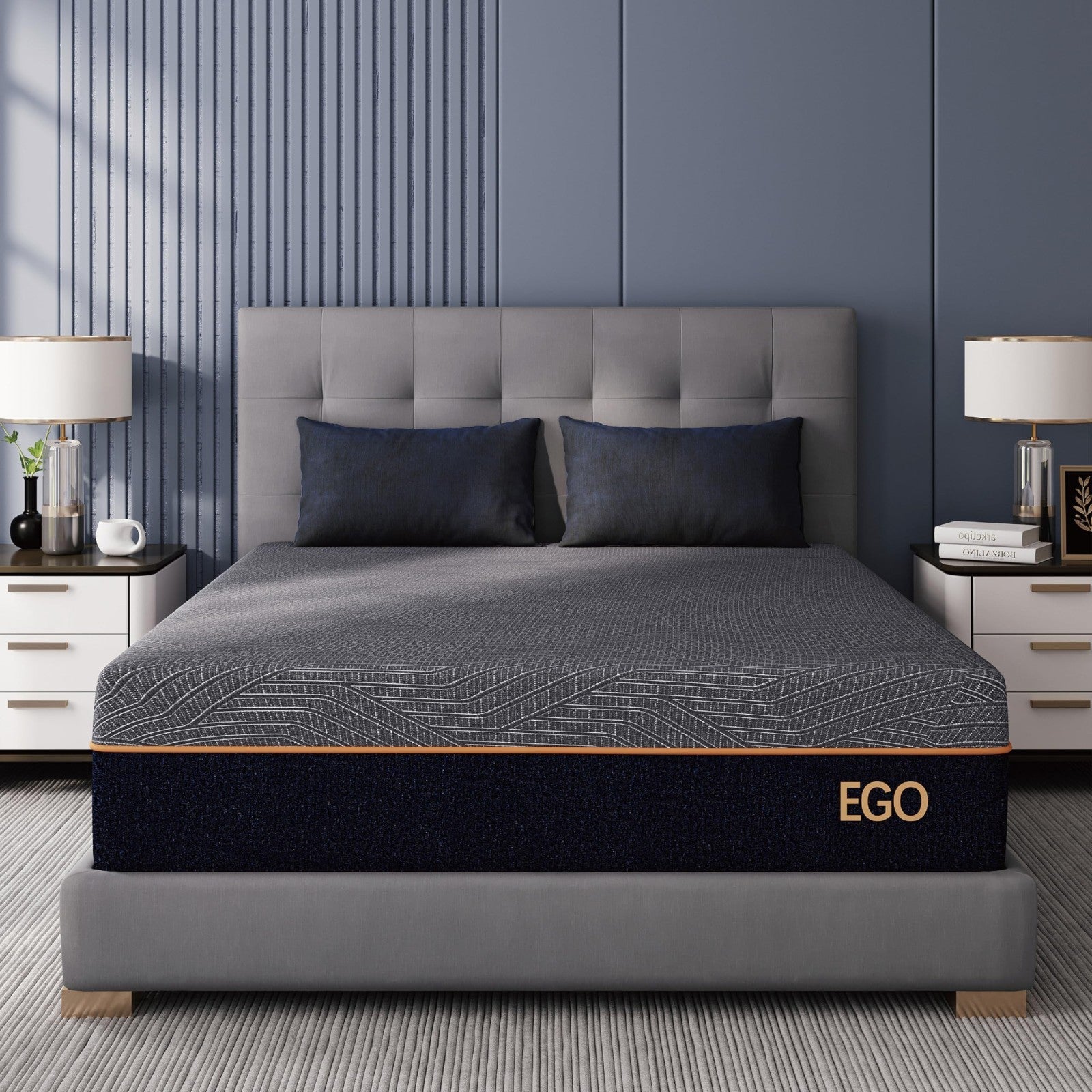 Twin XL 12" Memory Foam Mattress   Medium Firm, Copper Gel, Graphene Cover, Cert1