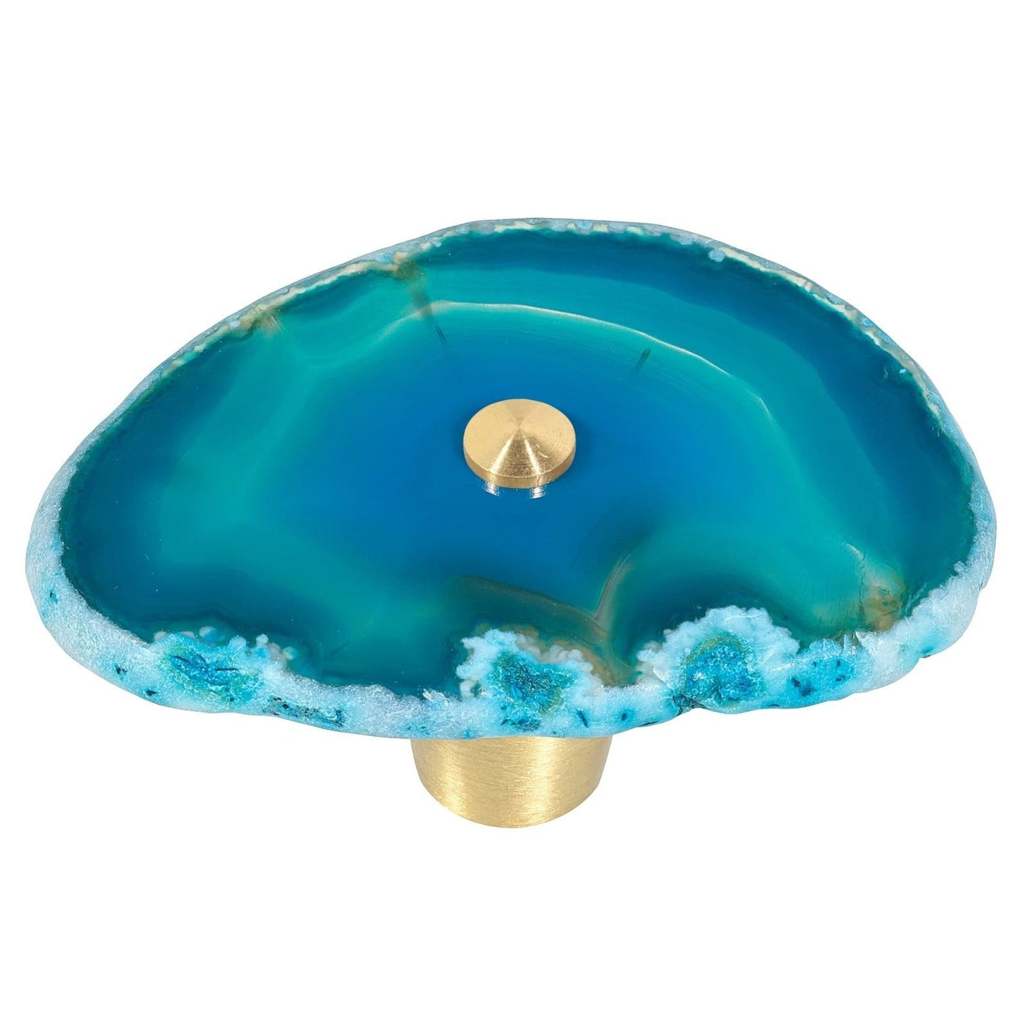 Set of 4 Irregular Agate Slice Cabinet Knobs | Blue Geode Pull Handles for Home1
