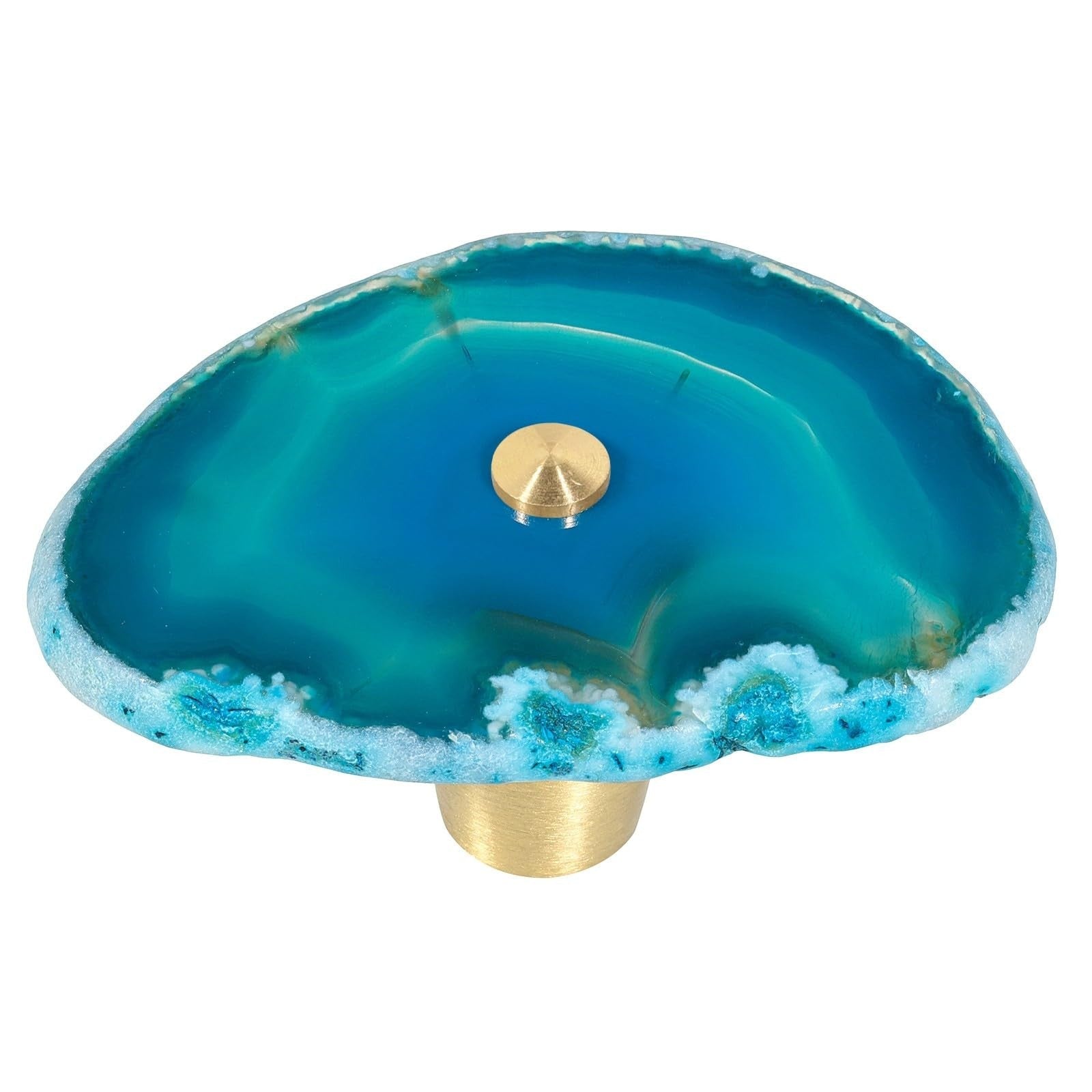 Set of 4 Irregular Agate Slice Cabinet Knobs | Blue Geode Pull Handles for Home1