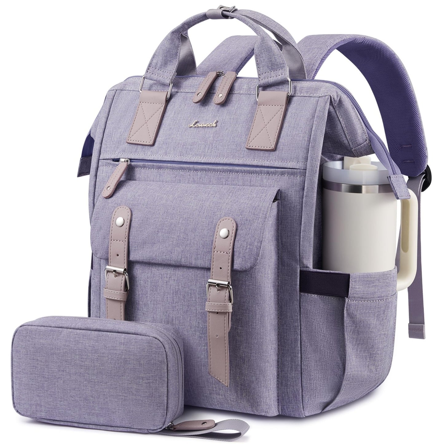 Stylish 15.6" Laptop Backpack for Women, Waterproof Travel Bag, Anti Theft, Purp1
