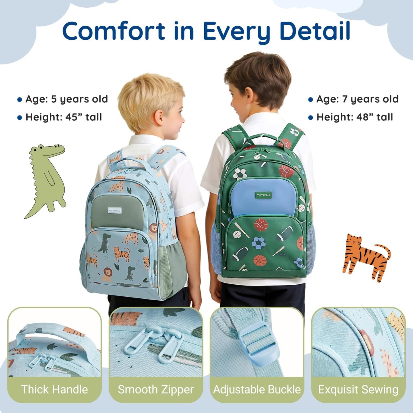 Kids Backpack Set for Kindergarten, 3-Piece School Bag with Lunch Box & Pencil C3