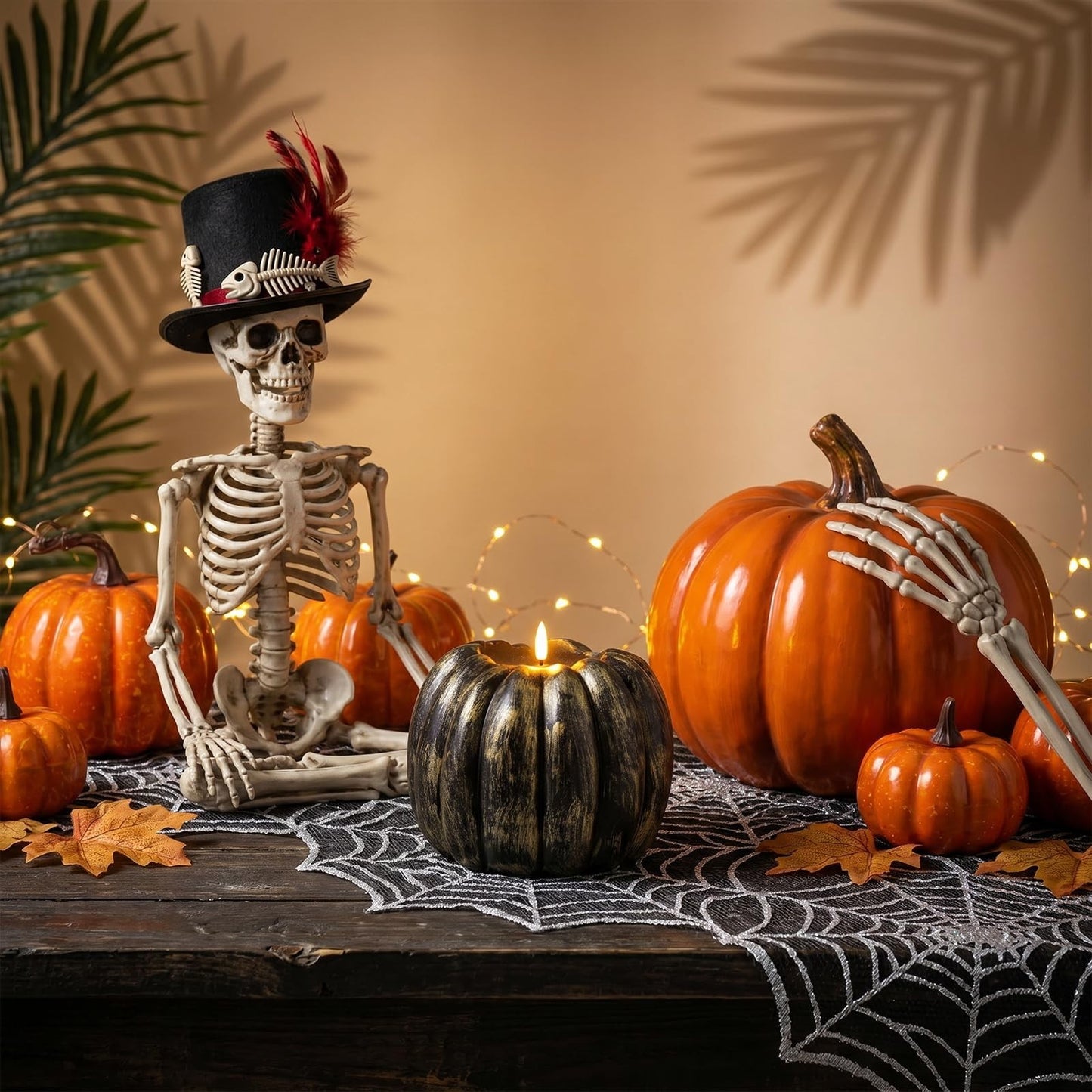 Flameless Pumpkin Candle - Halloween Decor for Home, Party, Table, Battery Opera8